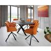 STOL MED ARMSTÖD EILEEN - orange/svart, Lifestyle, metall/textil (68/86/64cm) - Mömax