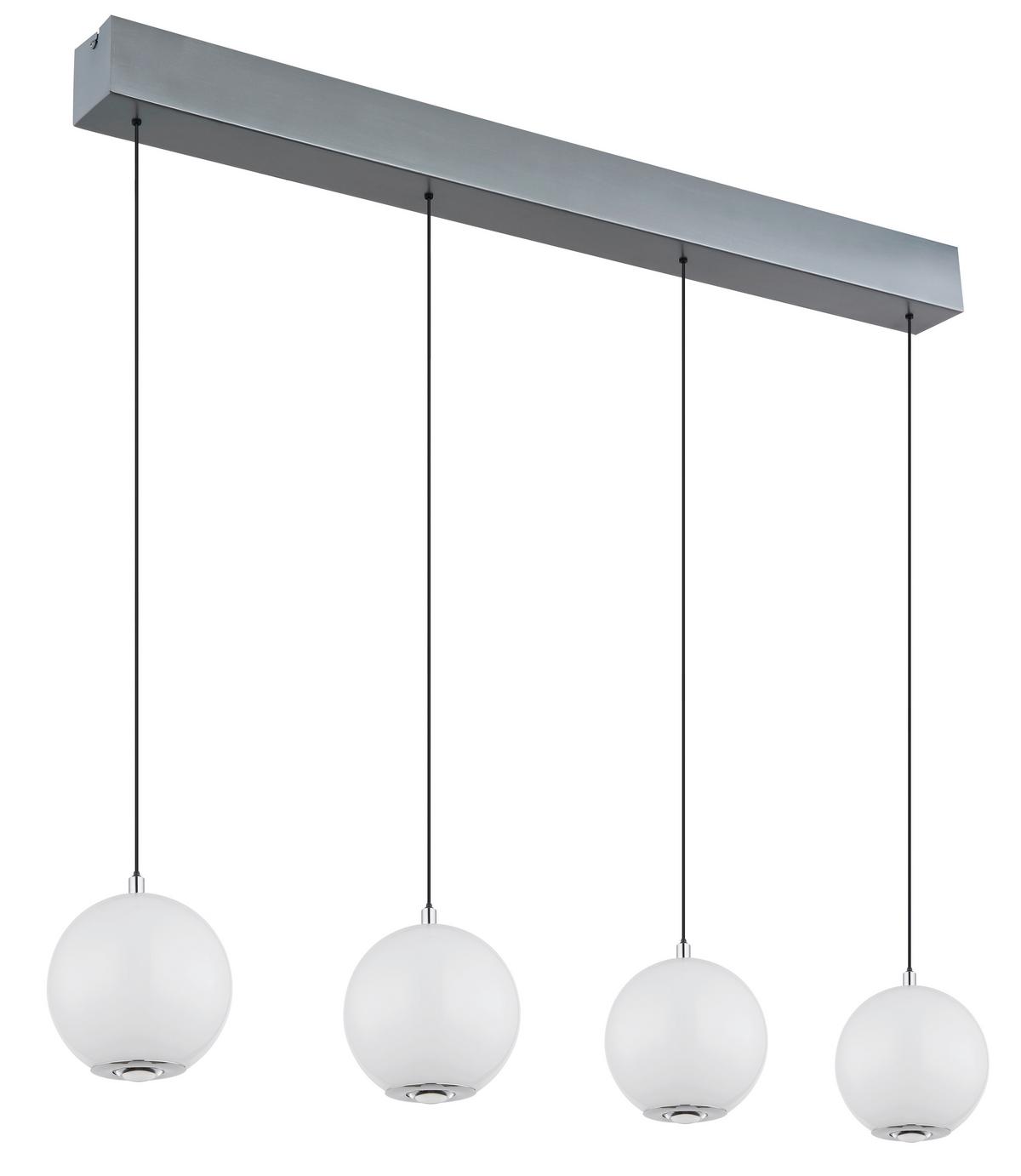 LED-HÄNGELEUCHTE 16062-4H SIMMONS - Klar/Chromfarben, Konventionell, Glas/Kunststoff (99/15/150cm) - Globo
