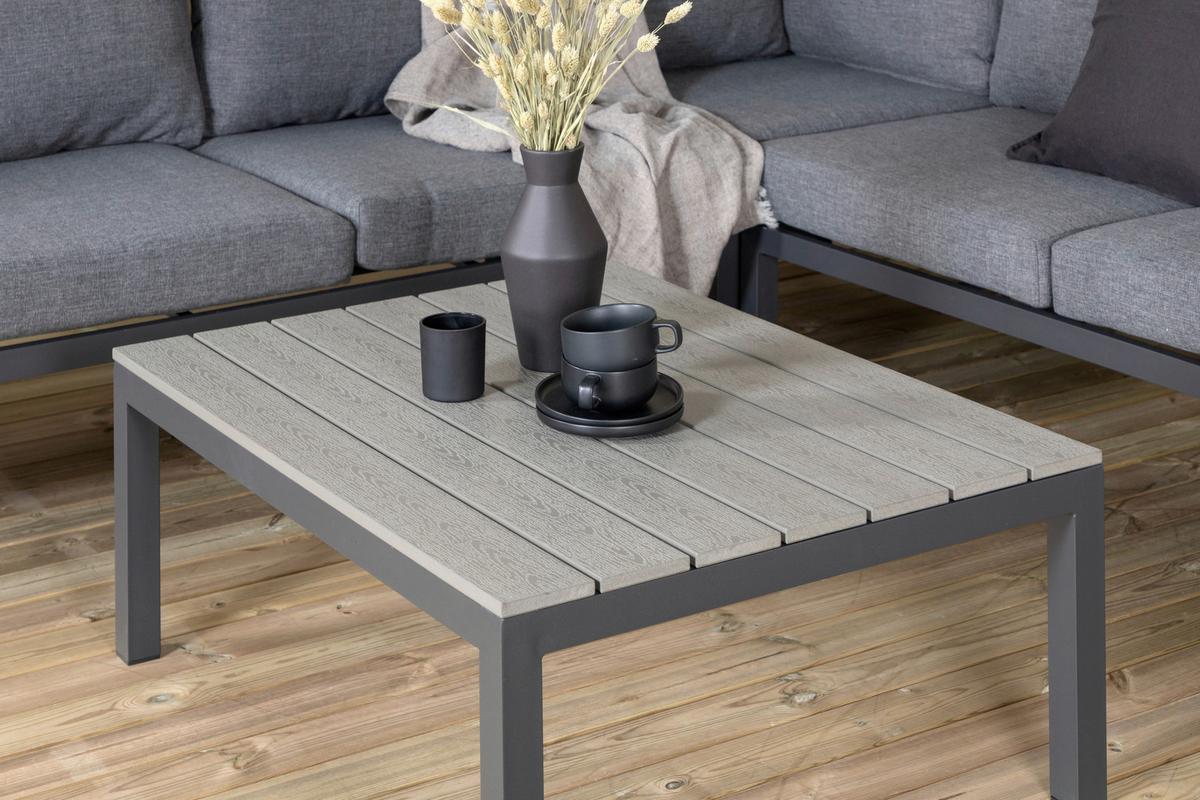 Loungegarnitur Odense ca. 133x167 cm Schwarz - Schwarz, KONVENTIONELL, Metall (133/167cm) - Gardenson
