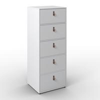 Kommode Mick Weiß MDF - Schwarz/Braun, MODERN, Kunststoff (46/119,5/40cm) - Bessagi Home