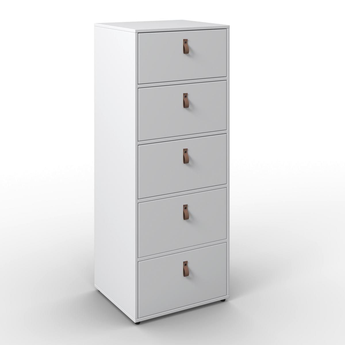 Kommode "Mick", weiß, MDF - Schwarz/Braun, MODERN, Kunststoff (46/119,5/40cm) - Bessagi Home
