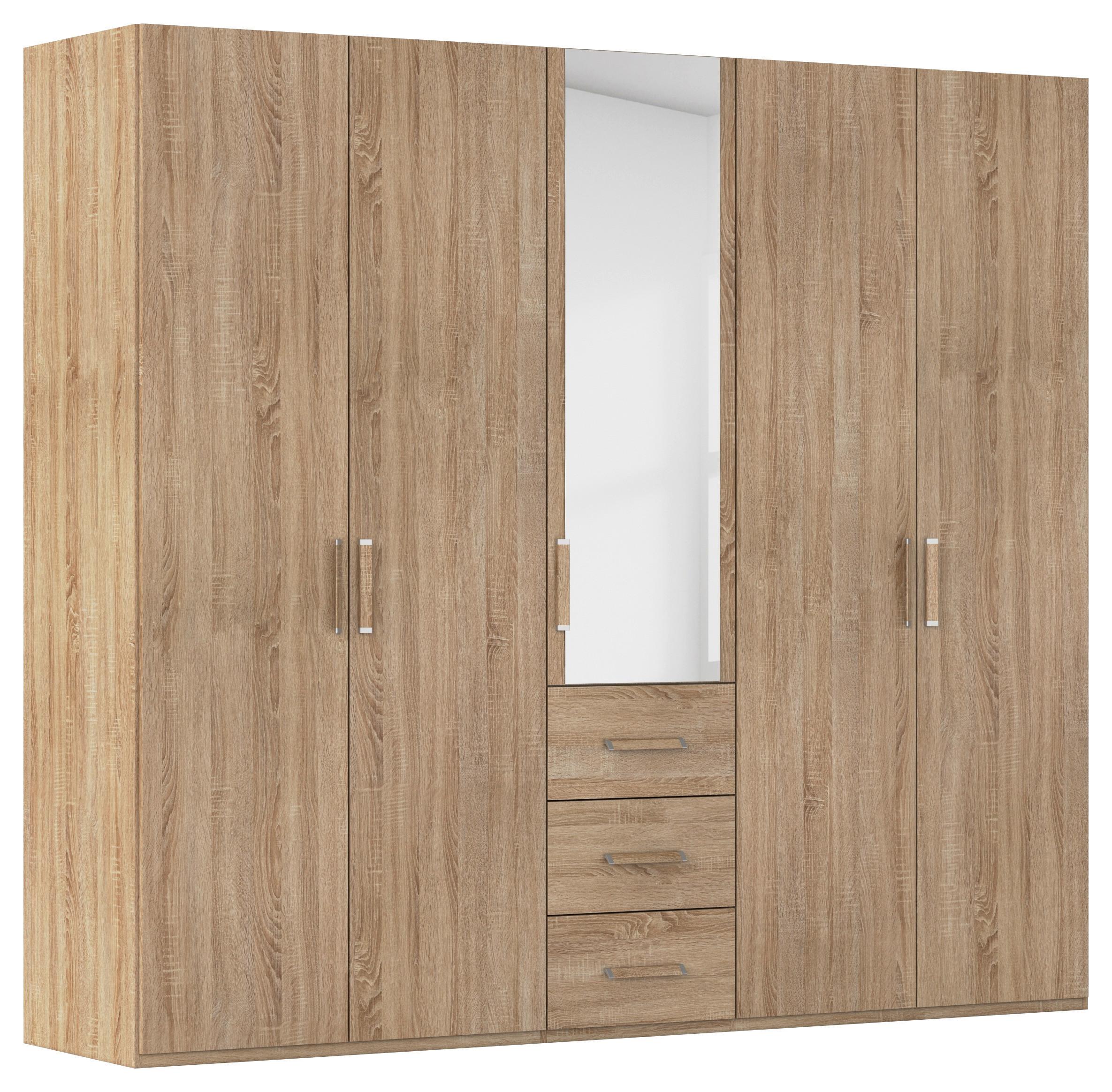 Omara S Klasičnimi Vrati Evelyn, Barva Hrasta - hrast sonoma, Design, umetna masa/steklo (251/223/60cm) - Novel