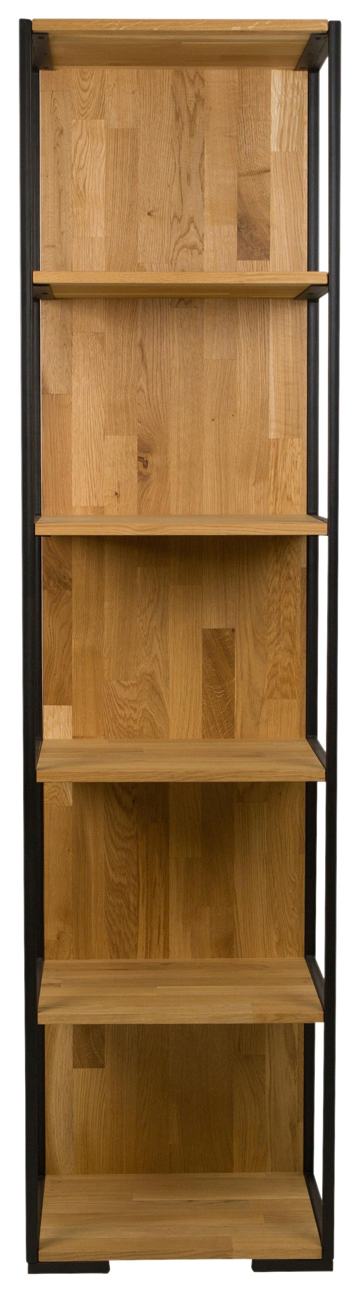 Regal Albero Naturfarben - Schwarz/Naturfarben, MODERN, Holz/Metall (50/200/38cm) - Mömax