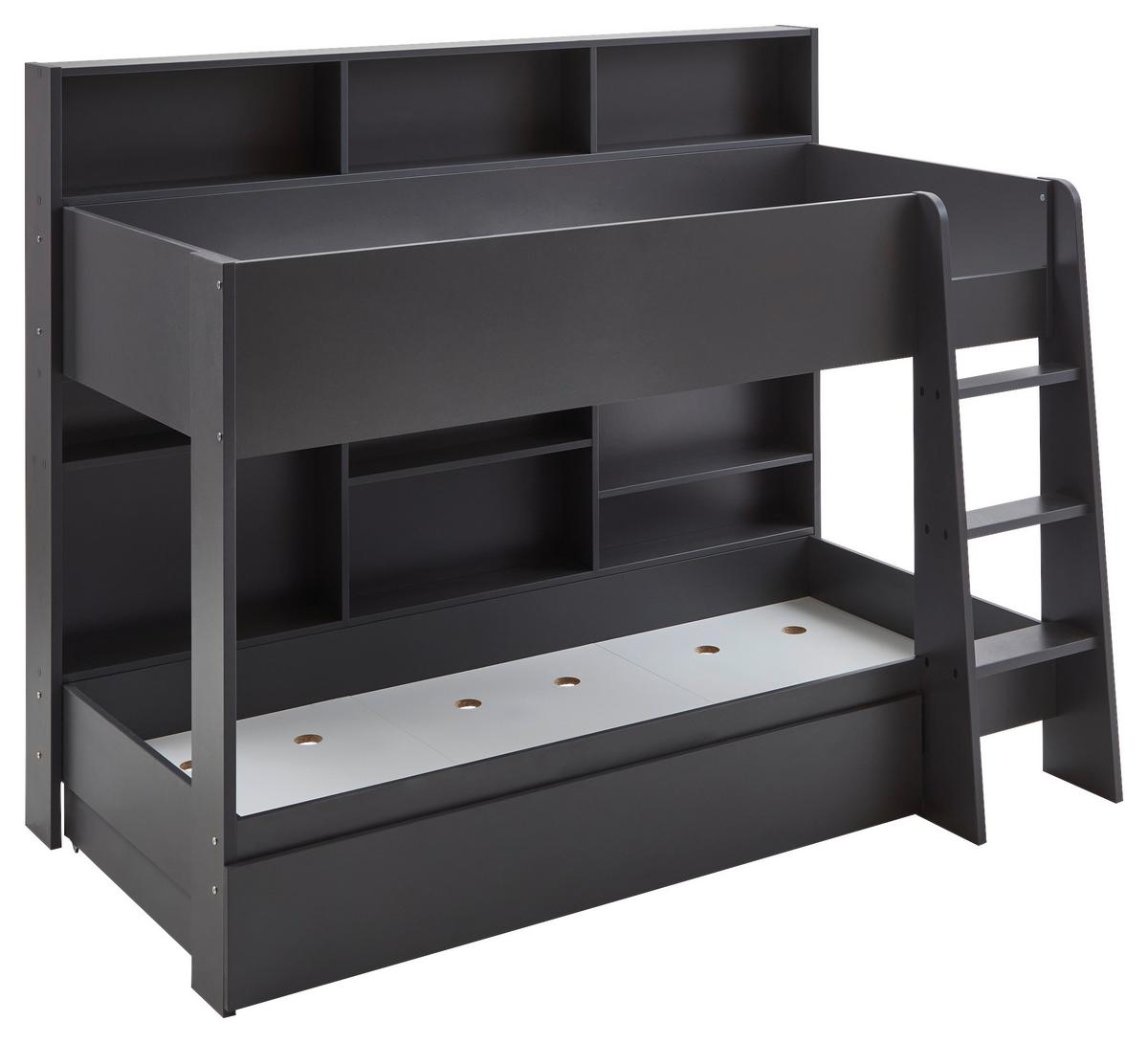 Krevet Na Kat Sely - antracit, Konvencionalno, drvni materijal (90/200cm) - Based