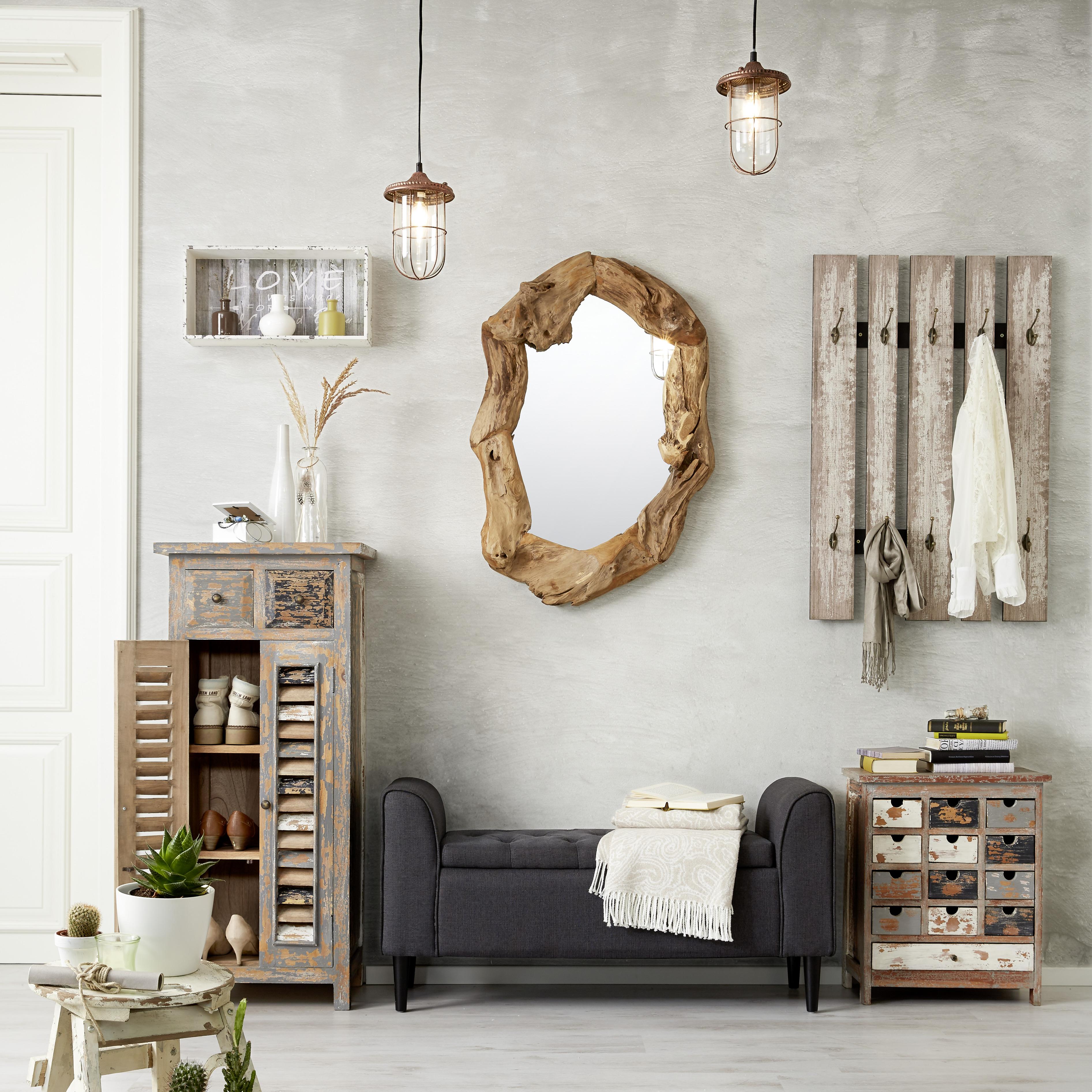 SITTBÄNK FELICITY - svart/antracit, Romantik / Lanthus, trämaterial/textil (115/58/44cm) - Mömax