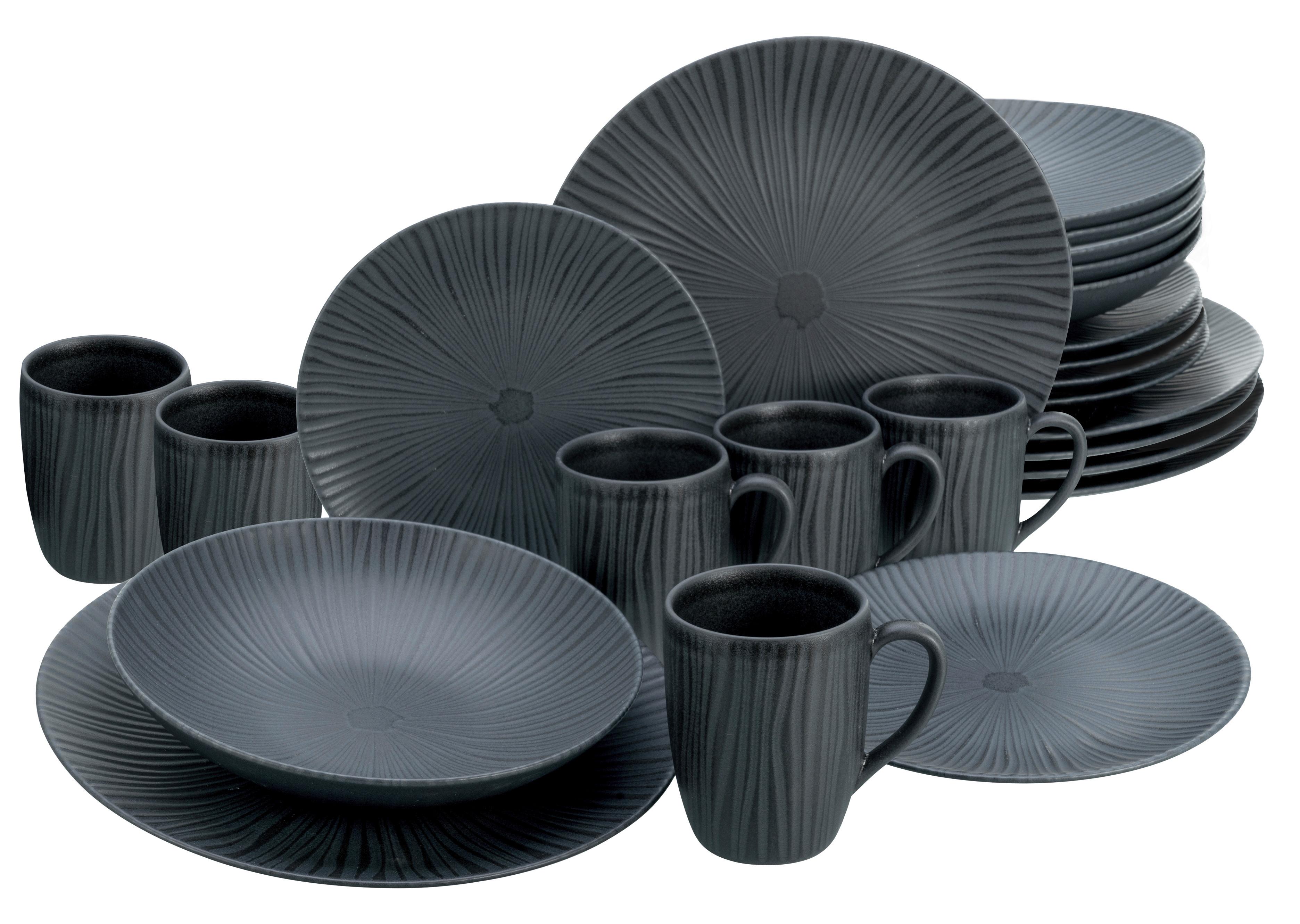 Kombinirani Servis Vesuvio Black, 24-Delni - antracit, keramika - Creatable