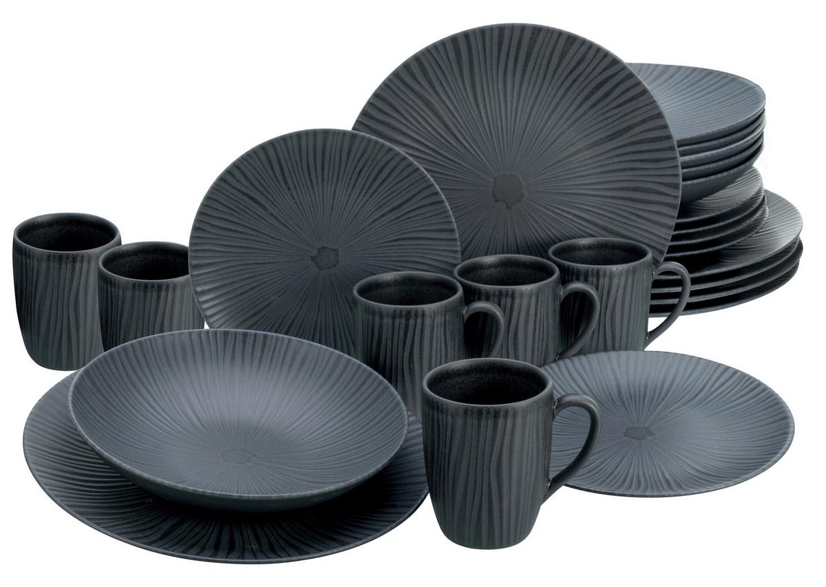 Kombinirani Servis Vesuvio Black, 24-Delni - antracit, keramika - Creatable