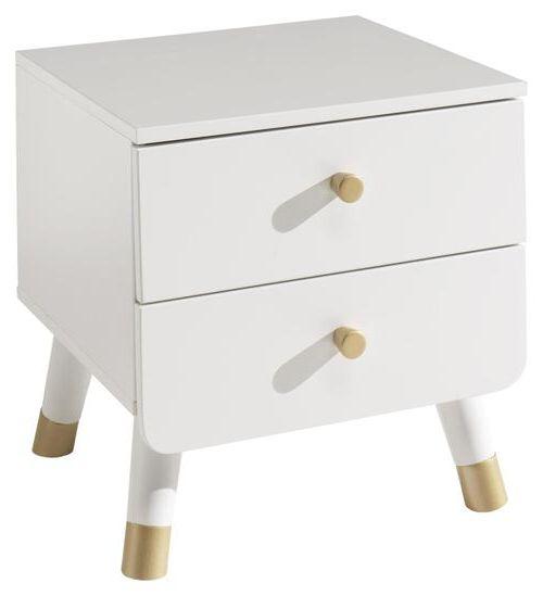Kindernachtkästchen Weiß H: 45,2 cm Billy - Goldfarben/Weiß, KONVENTIONELL, Holzwerkstoff/Kunststoff (43/45,20/40cm) - MID.YOU