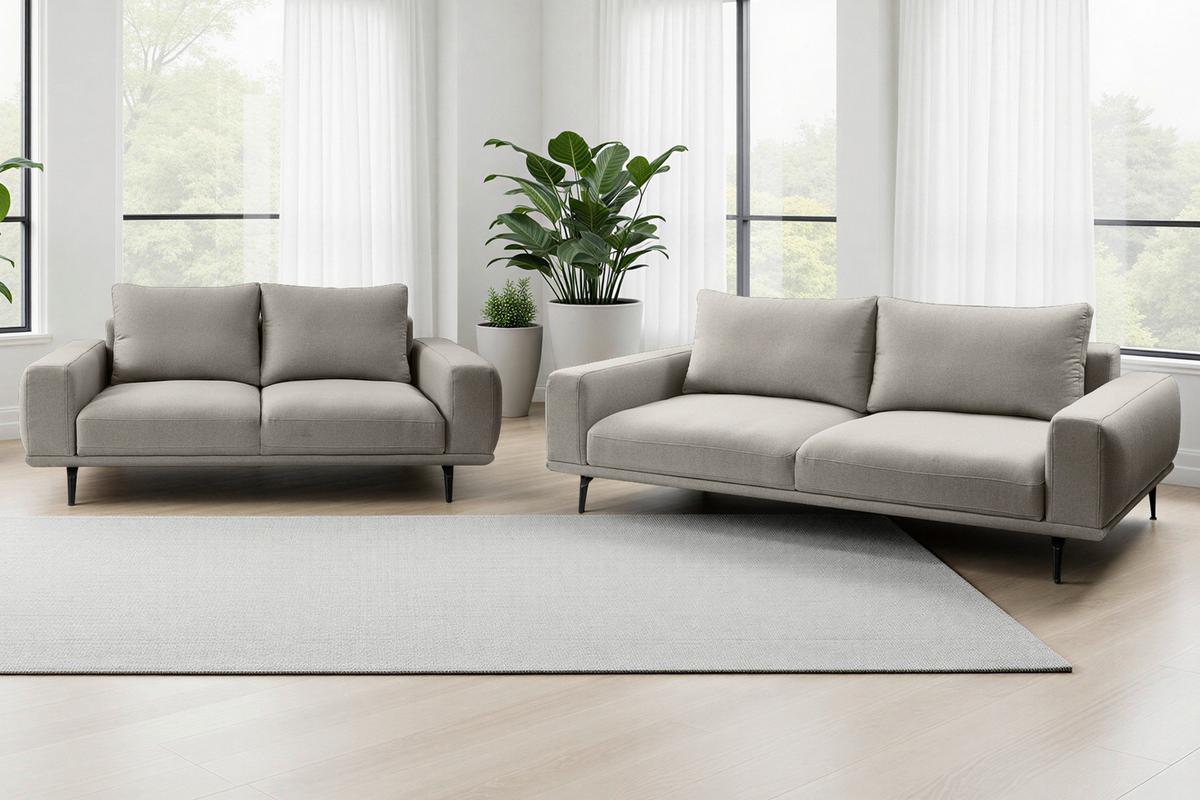 Canapea cu 2 lcouri SELENE - maro deschis, Modern, textil (202/89/115cm) - MID.YOU