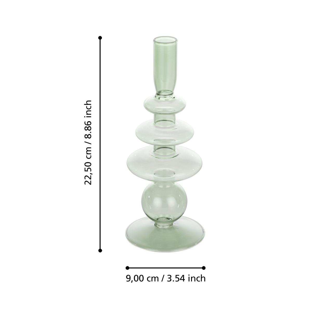 Stabkerzenhalter Molume Grün - Grün, LIFESTYLE, Glas (9/22,5cm)