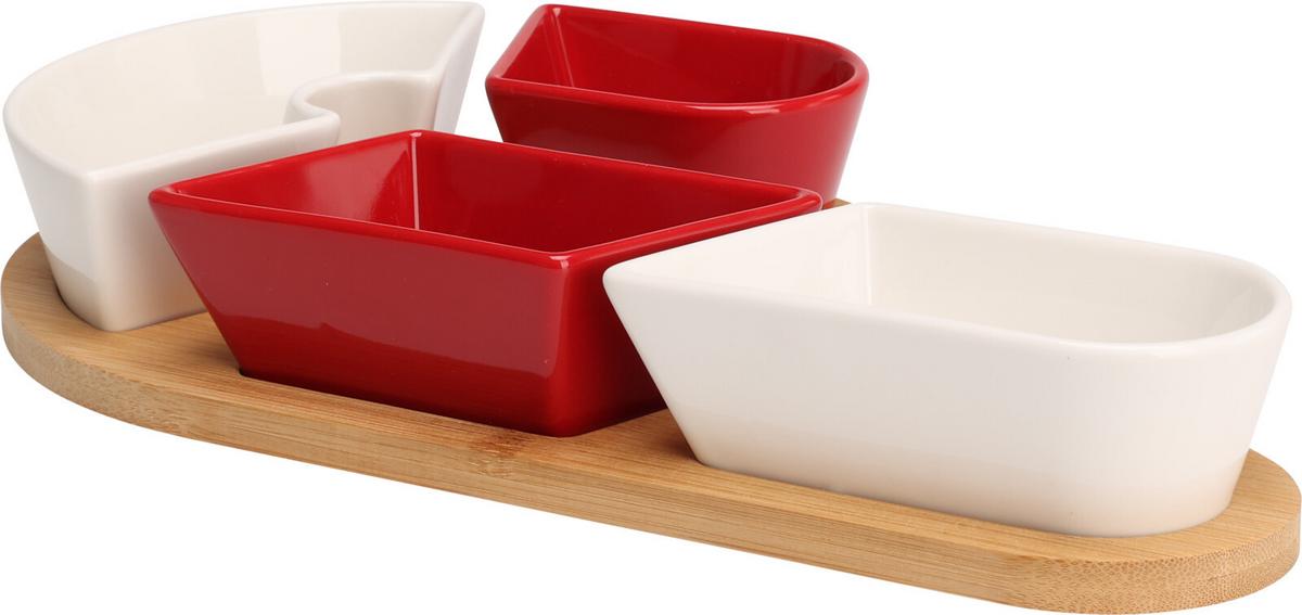 Set Zdjela Za Serviranje Candy - bijela/prirodne boje, Basics, drvo/keramika (17/29/4,5cm)