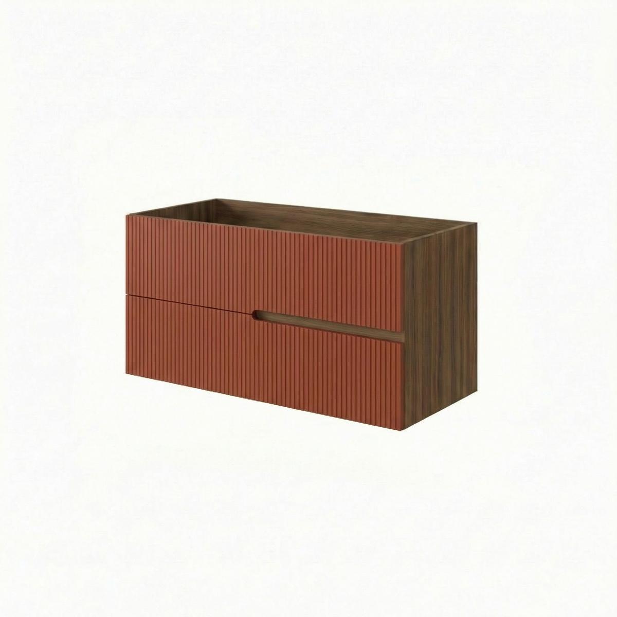 Bază pentru lavoar Eva - teracotă/nucă, Modern, material pe bază de lemn (100/51/46cm)