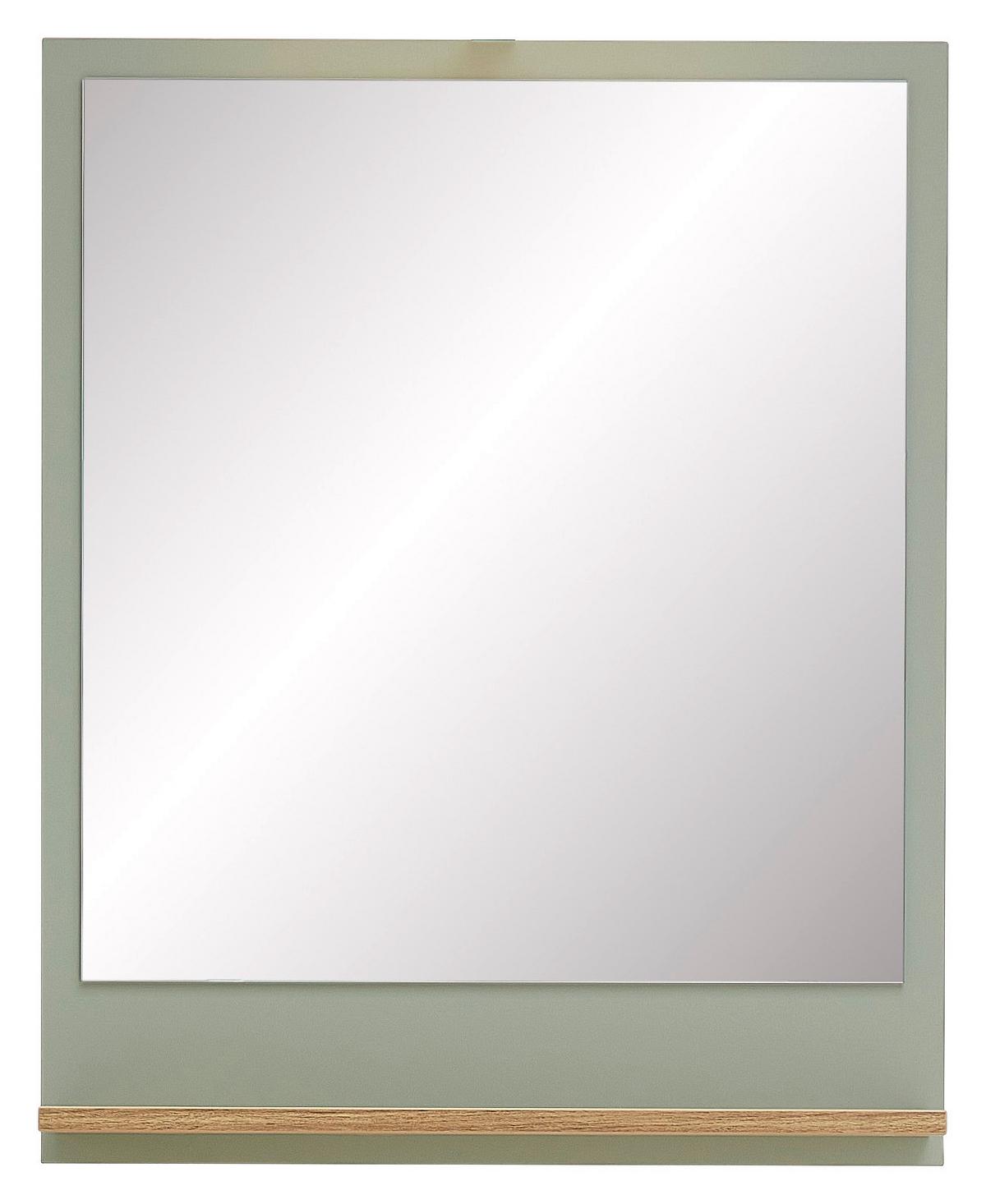 LUSTRO ŁAZIENKOWE SALVIE - kolor dębowy/pastelowa zieleń, Design, materiał drewnopochodny (60/74,5/15,5cm) - Xora