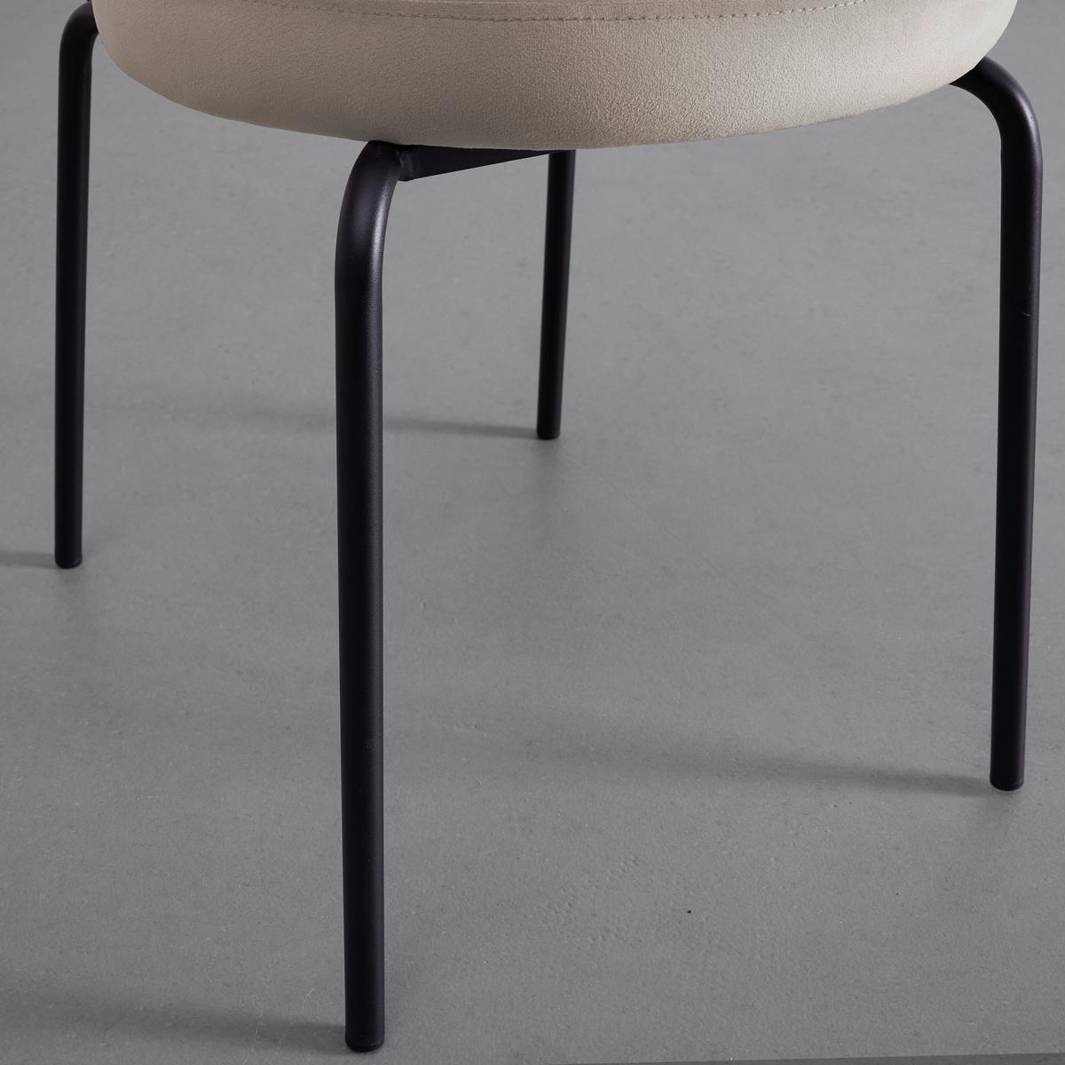 Stol Lea, Bež, Žamet - črna/bež, Moderno, kovina/tekstil (51/82/63cm) - Bessagi Home