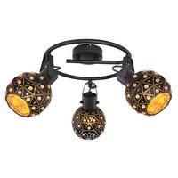 Strahler Jodie in Schwarz max. 40 Watt - Klar/Goldfarben, Basics, Glas/Metall (26/29cm) - Globo