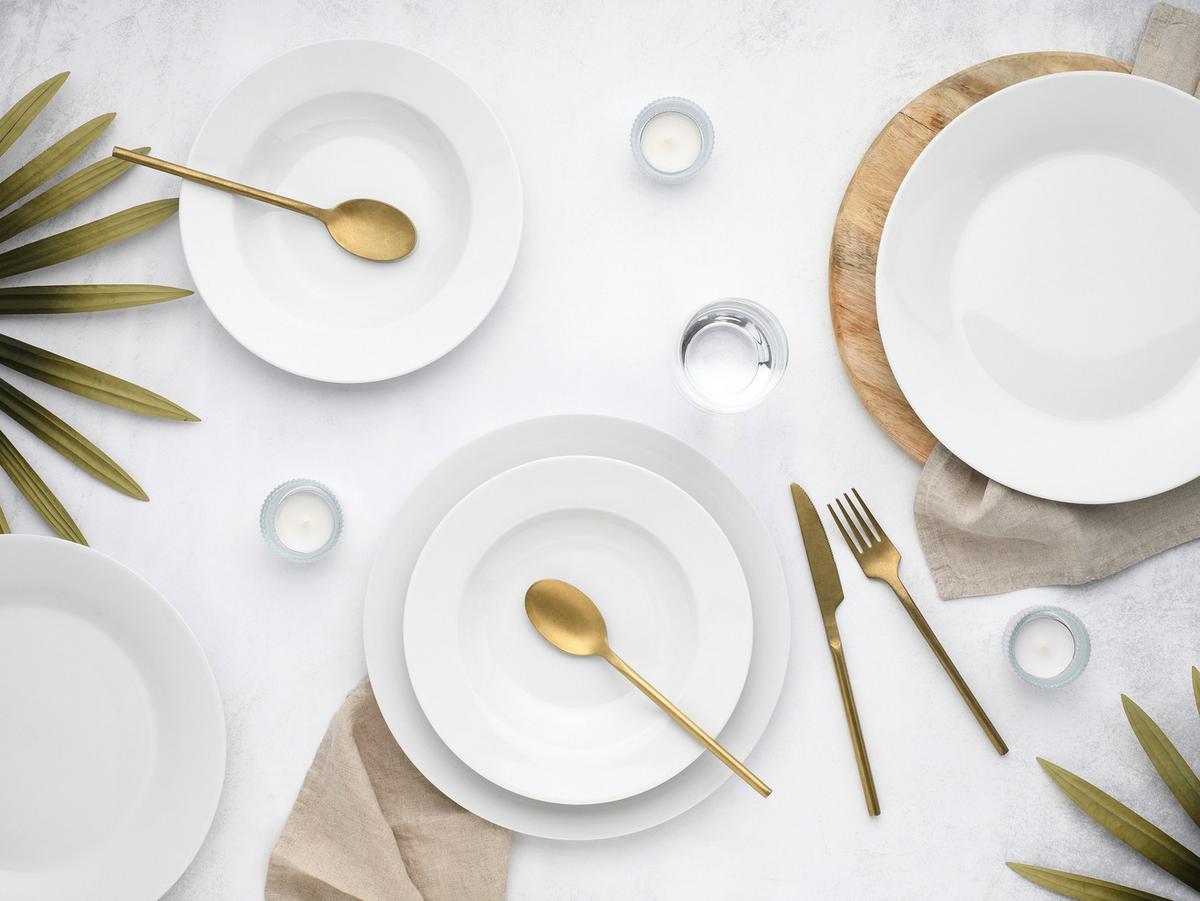 Jedilni Servis Base, 12-Delni - bela, Basics, keramika - Creatable