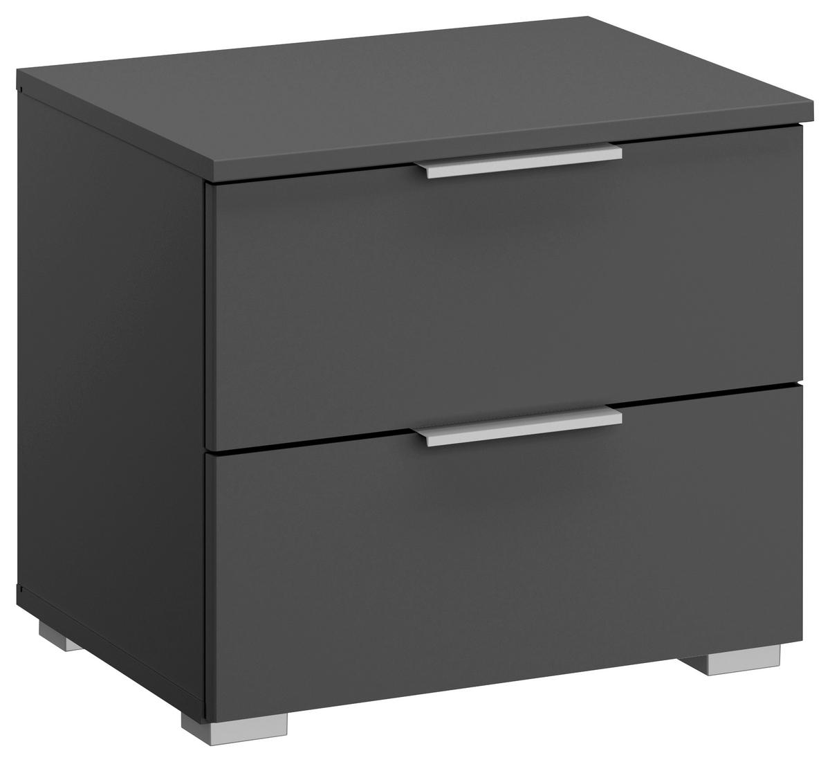 Noćni Ormarić Alabama - siva/boje aluminija, Moderno, drvni materijal (47/43/42cm) - Modern Living