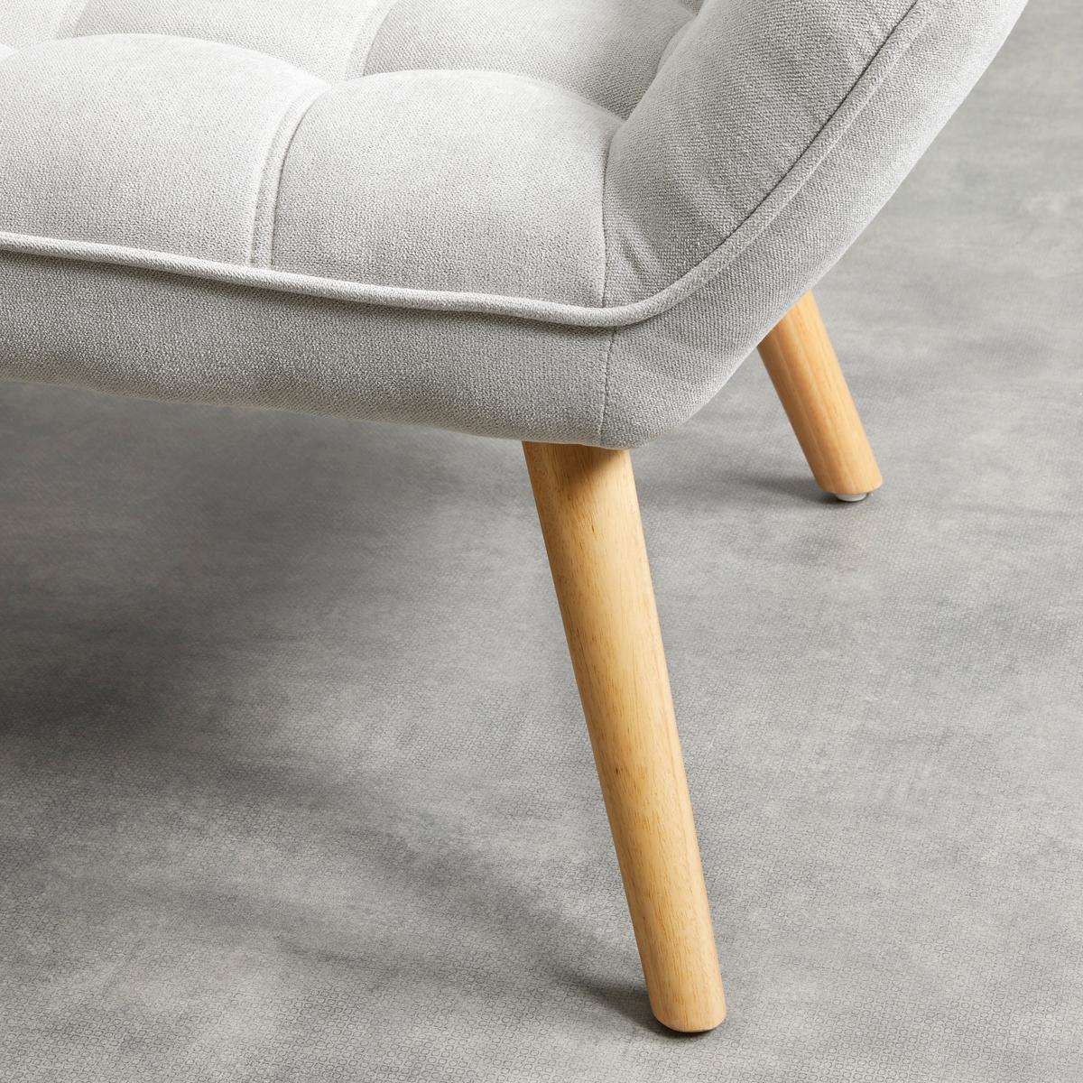 Canapea cu 2 locuri MONIQUE - gri deschis, Modern, lemn/textil (127/76/74,5cm) - Bessagi Home