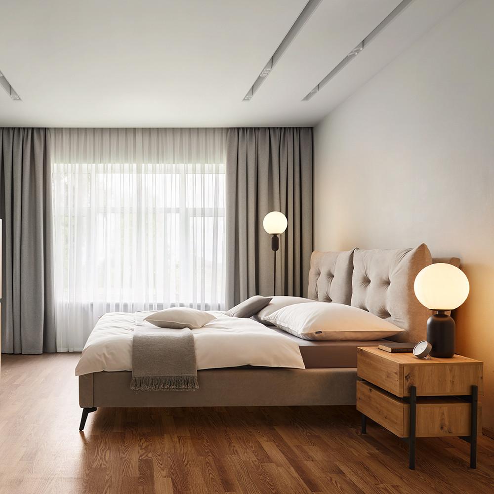 Polsterbett Dreamy ca. 180x200 cm Hellgrau - Hellgrau/Schwarz, MODERN, Holz/Textil (180/200cm) - Bessagi Home