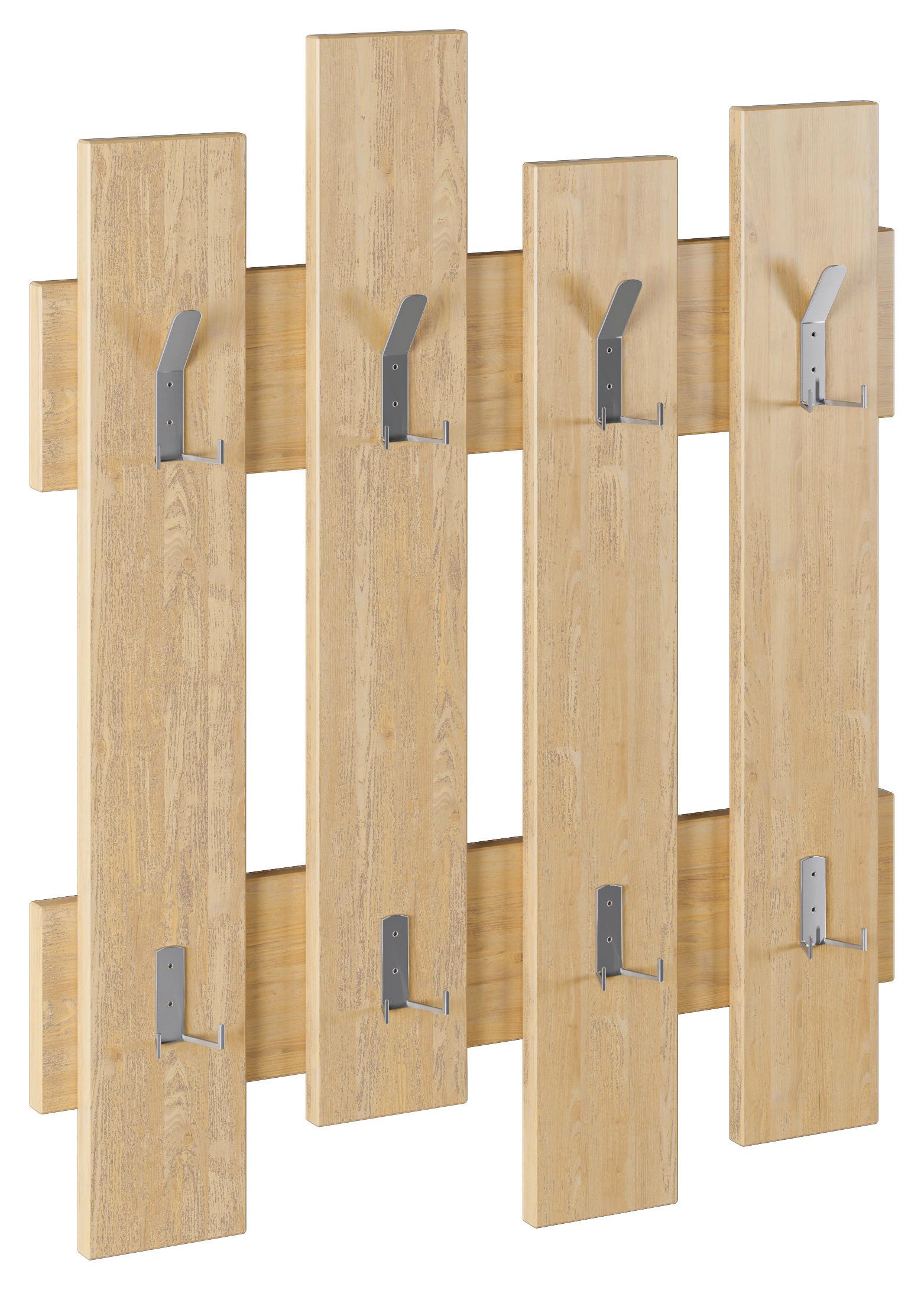Stenski Obešalnik Wave - barve hrasta, Design, leseni material (64/81/4cm) - Livetastic