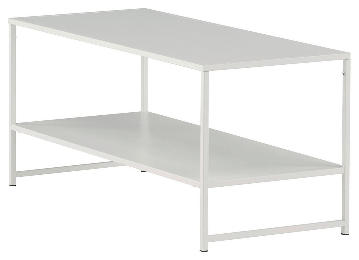 COUCHTISCH STAAL - Weiß, Design, Metall (102/43/45cm) - Livetastic
