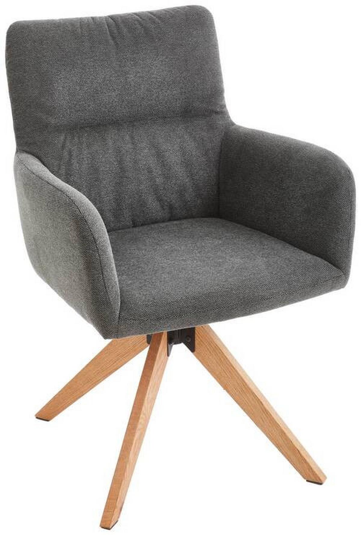 KRZESŁO Z PODŁOKIETNIKAMI TUNIS - kolor dębowy/ciemnoszary, Modern, metal/drewno (60/89/63cm) - Livetastic