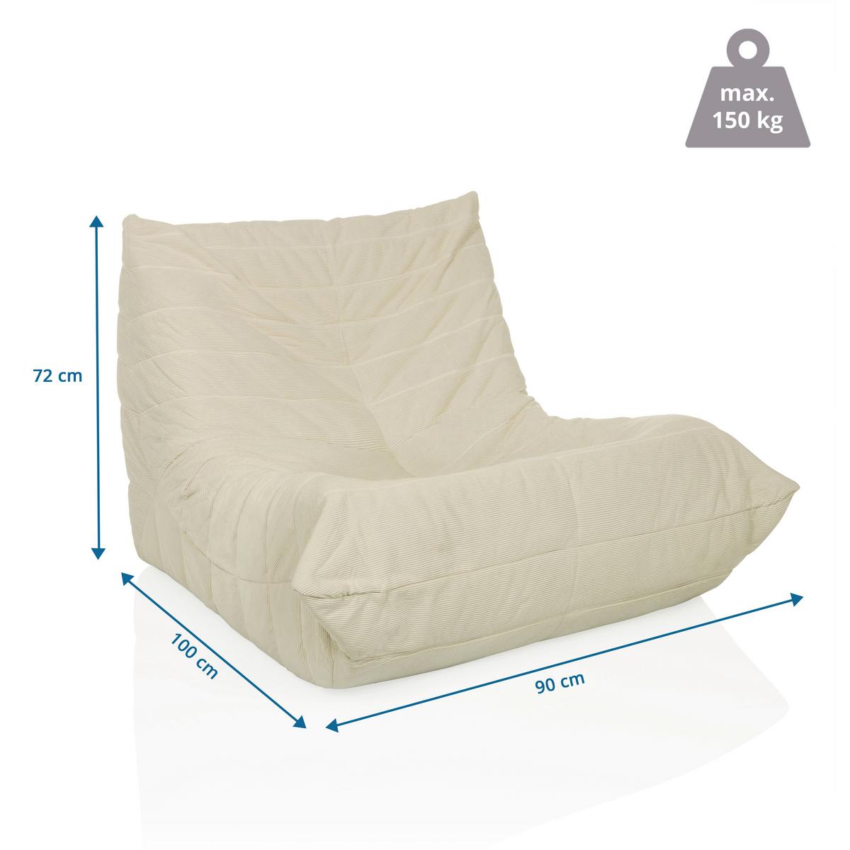 Naslanjač Sitzolo, Bež - bež, Moderno, tekstil (90/72/100cm) - MID.YOU