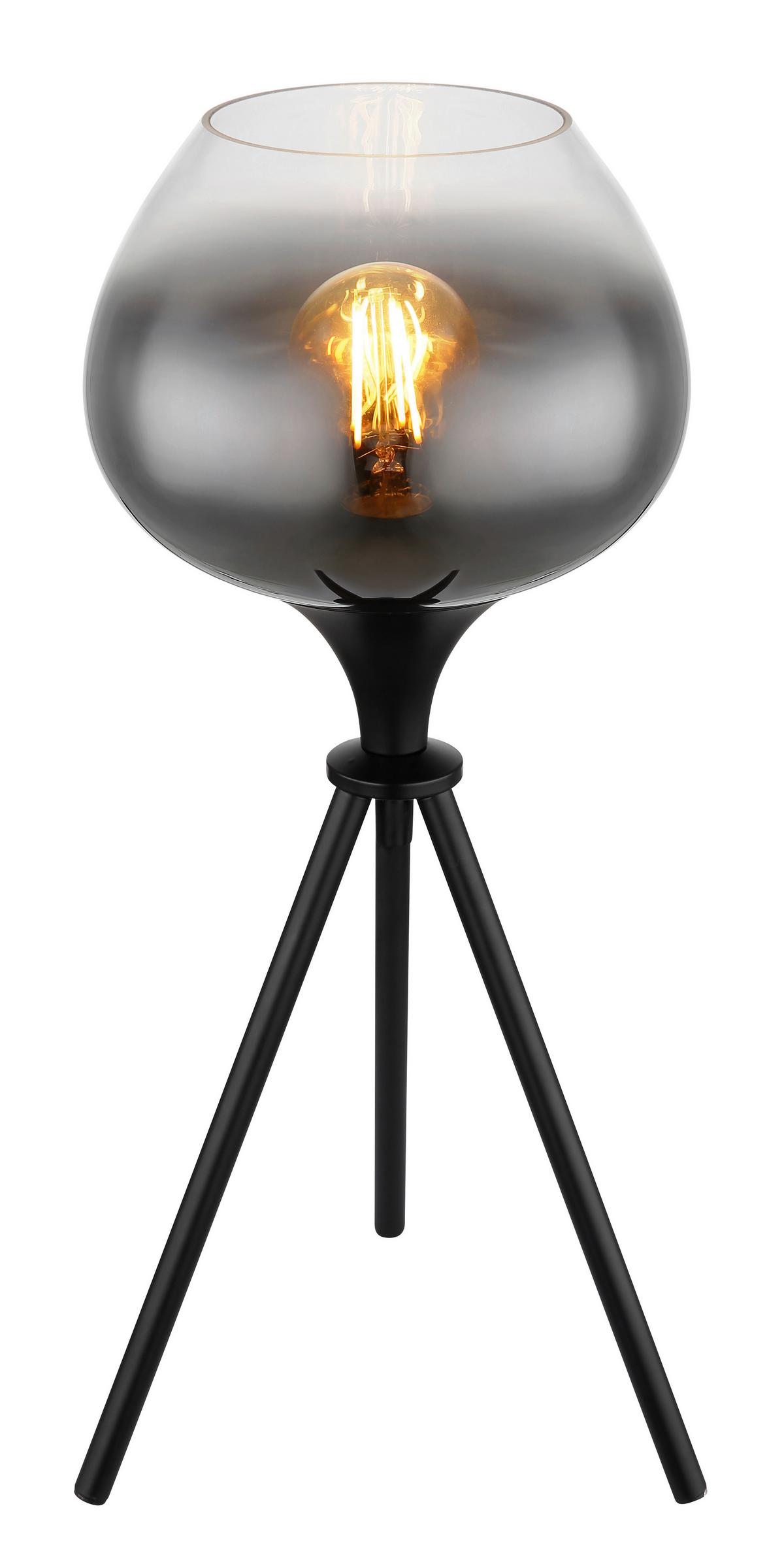 Tischleuchte Maxy in Schwarz max. 40 Watt - Schwarz, Glas/Metall (24/45cm) - Globo