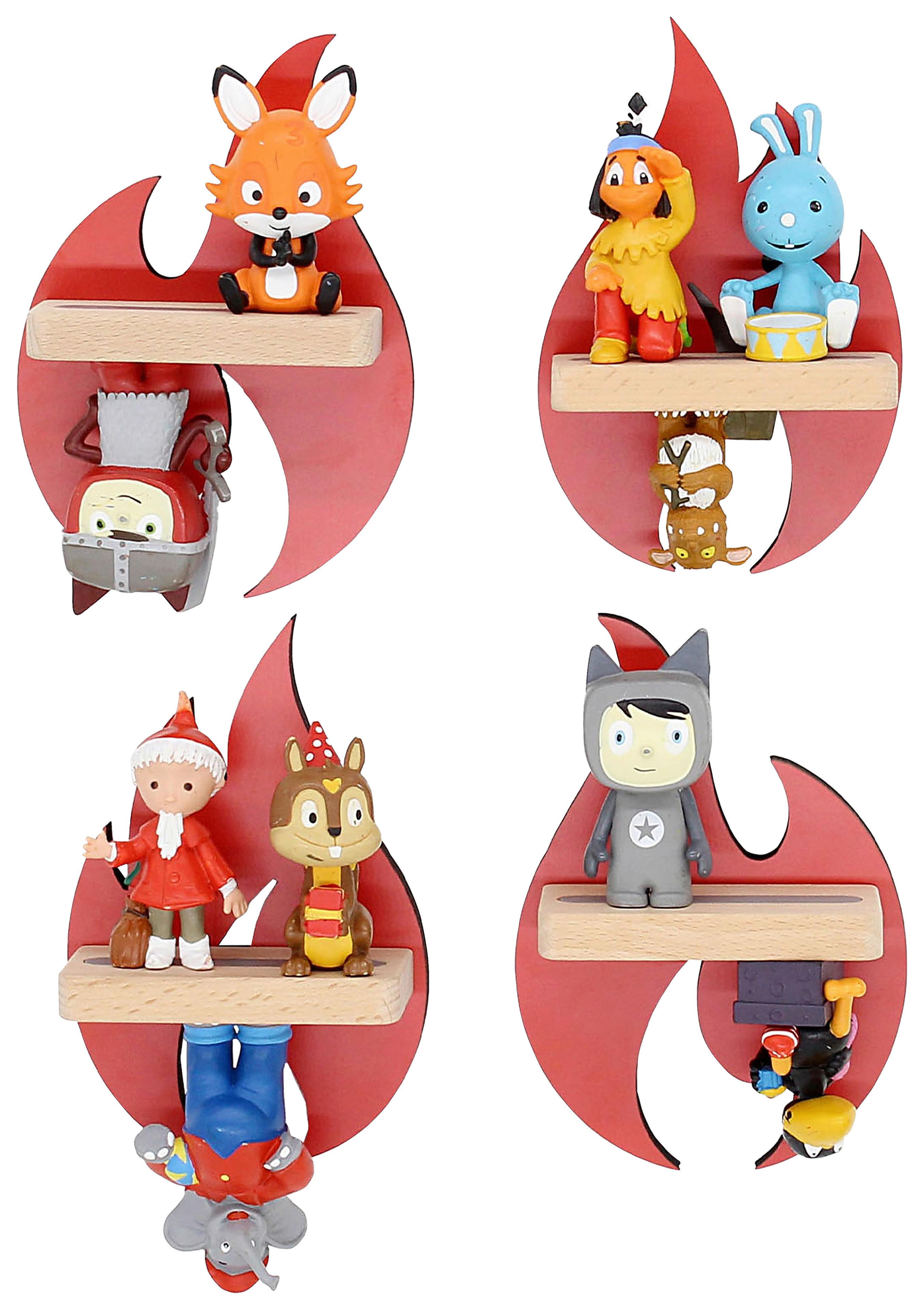 Kinderregal-Set Boarti 4-tlg. Rot - Rot, MODERN, Holzwerkstoff (11/16/5cm) - Livetastic