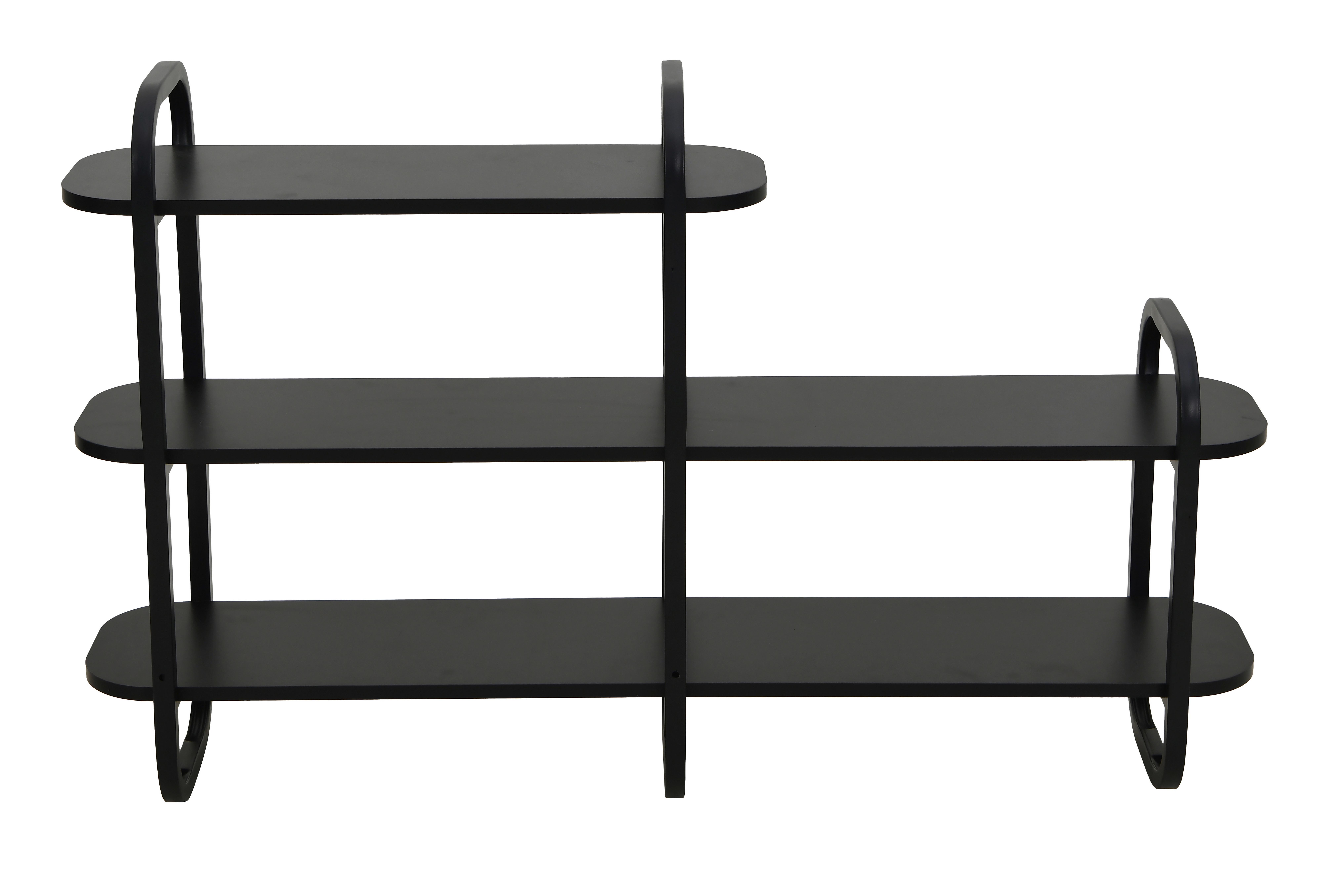 Polc Bend - fekete, Modern, faalapú anyag/fém (115/72/27cm) - Mömax