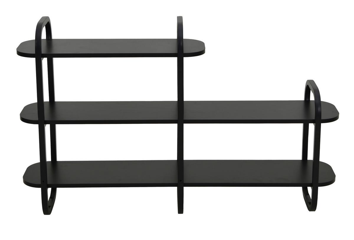 Polc Bend - fekete, Modern, faalapú anyag/fém (115/72/27cm) - Mömax