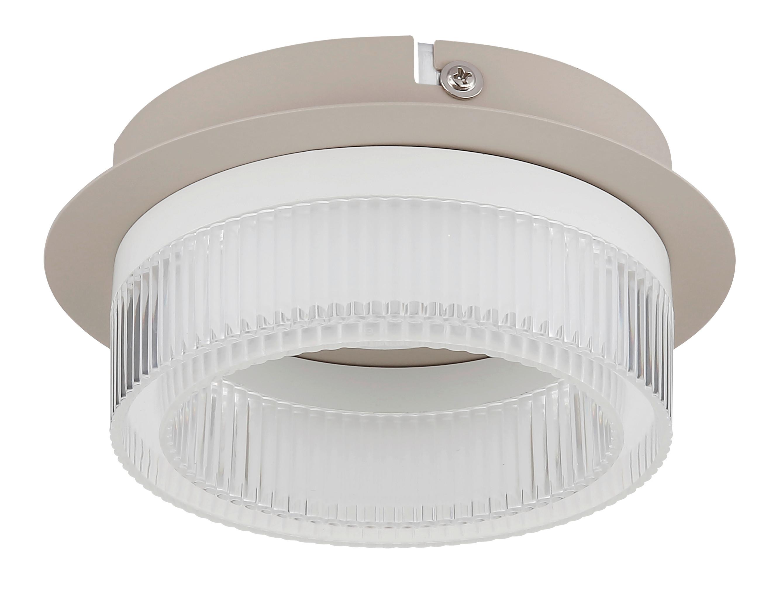 Led Stropna Svjetljka Zara - bijela/boje pijeska, Design, metal/plastika (16/7cm) - Globo