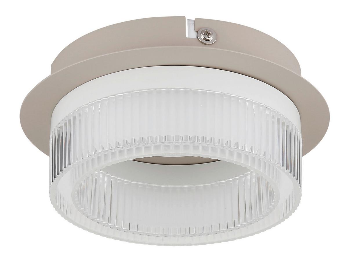 Led Stropna Svjetljka Zara - bijela/boje pijeska, Design, metal/plastika (16/7cm) - Globo