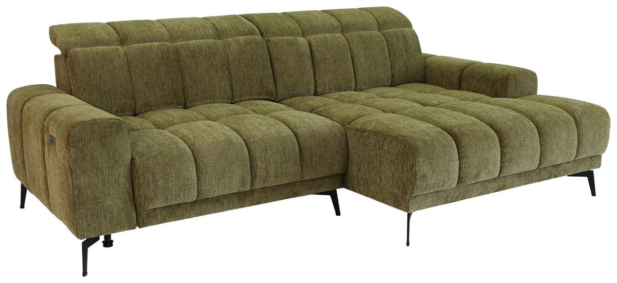 Colțar Laya - măsliniu, Modern, textil (250/155cm) - Premium Living
