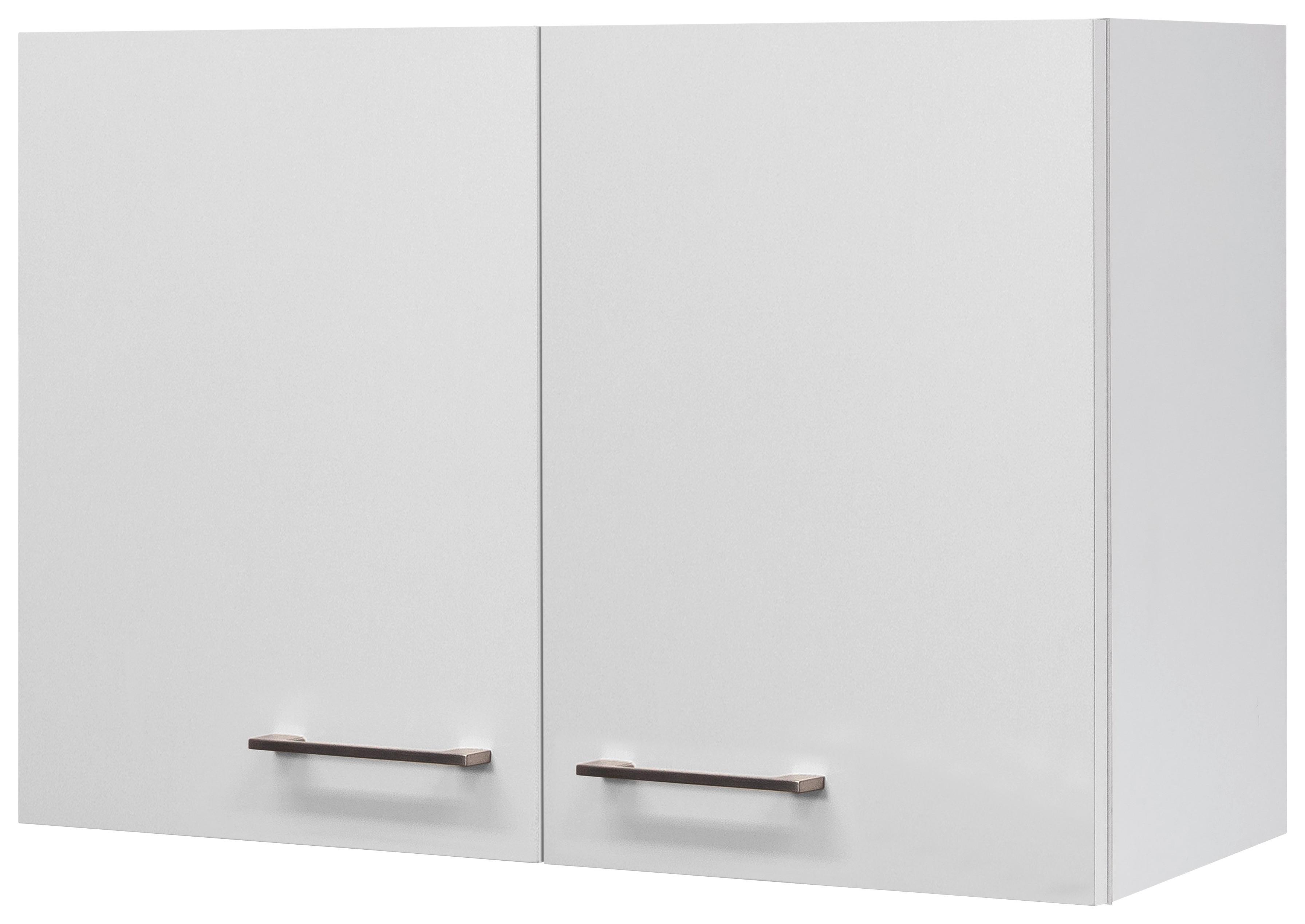Küchenoberschrank Weiß - Edelstahlfarben/Weiß, MODERN, Holzwerkstoff/Metall (80/54/32cm) - FlexWell