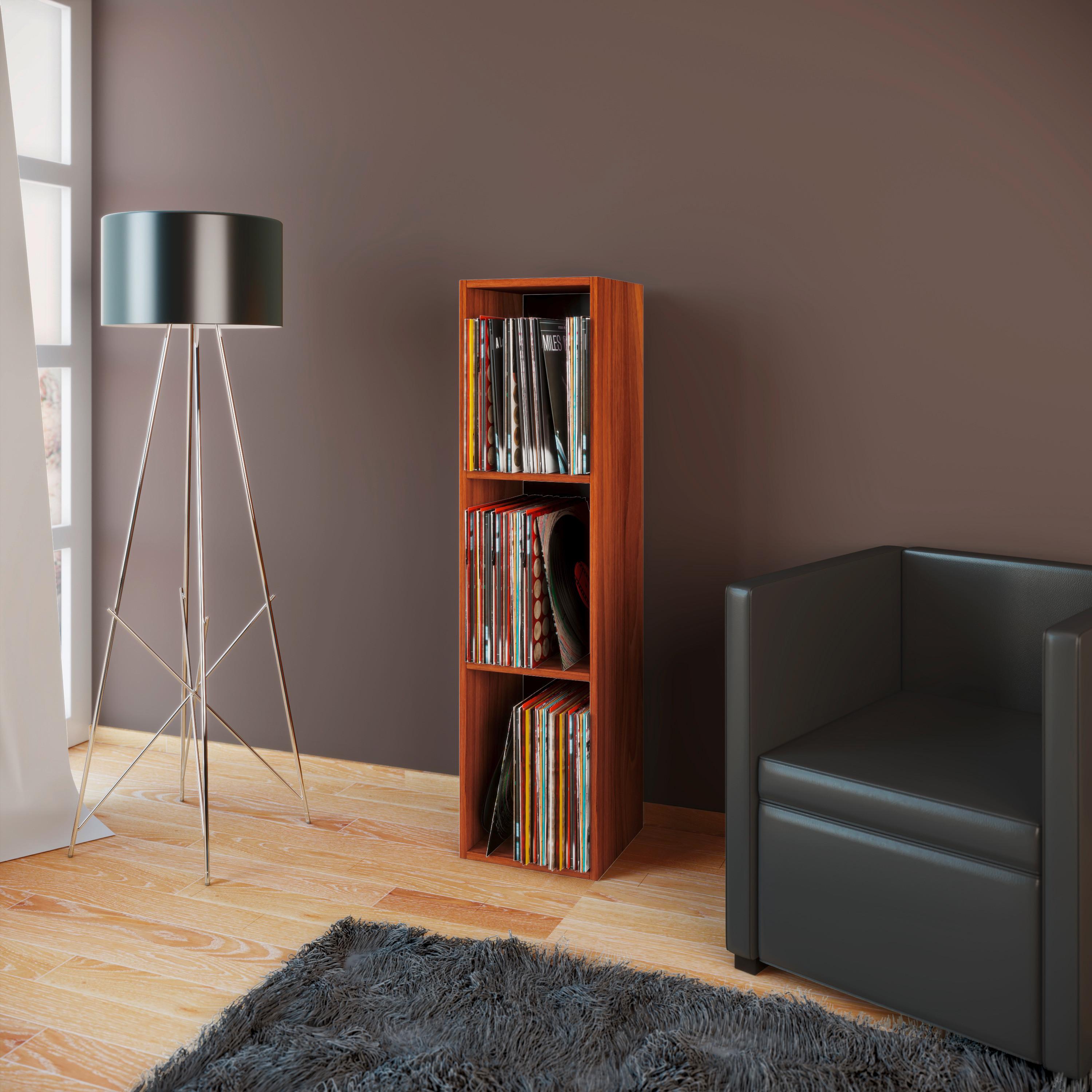 Schallplattenregal Platto in Nussbaumfarbe, B: 34 cm - Nussbaumfarben, KONVENTIONELL, Holzwerkstoff (34/115/29cm) - MID.YOU