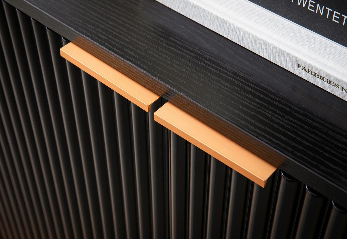 SIDEBOARD WL6.885 - Goldfarben/Schwarz, Design, Holzwerkstoff/Metall (150/81/39cm) - MID.YOU