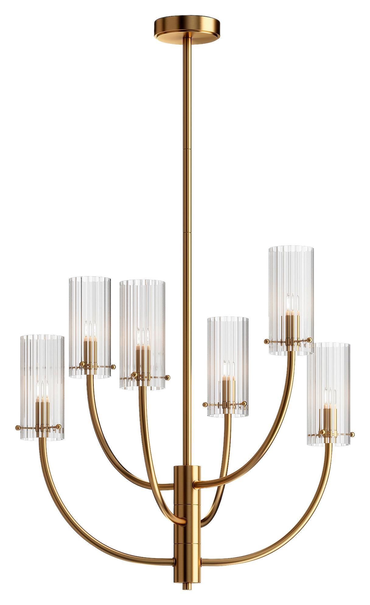 Kronleuchter Arco Messingfarben max. 40 Watt - Messingfarben, Trend, Glas/Metall (61/44,7/61cm) - MAYTONI