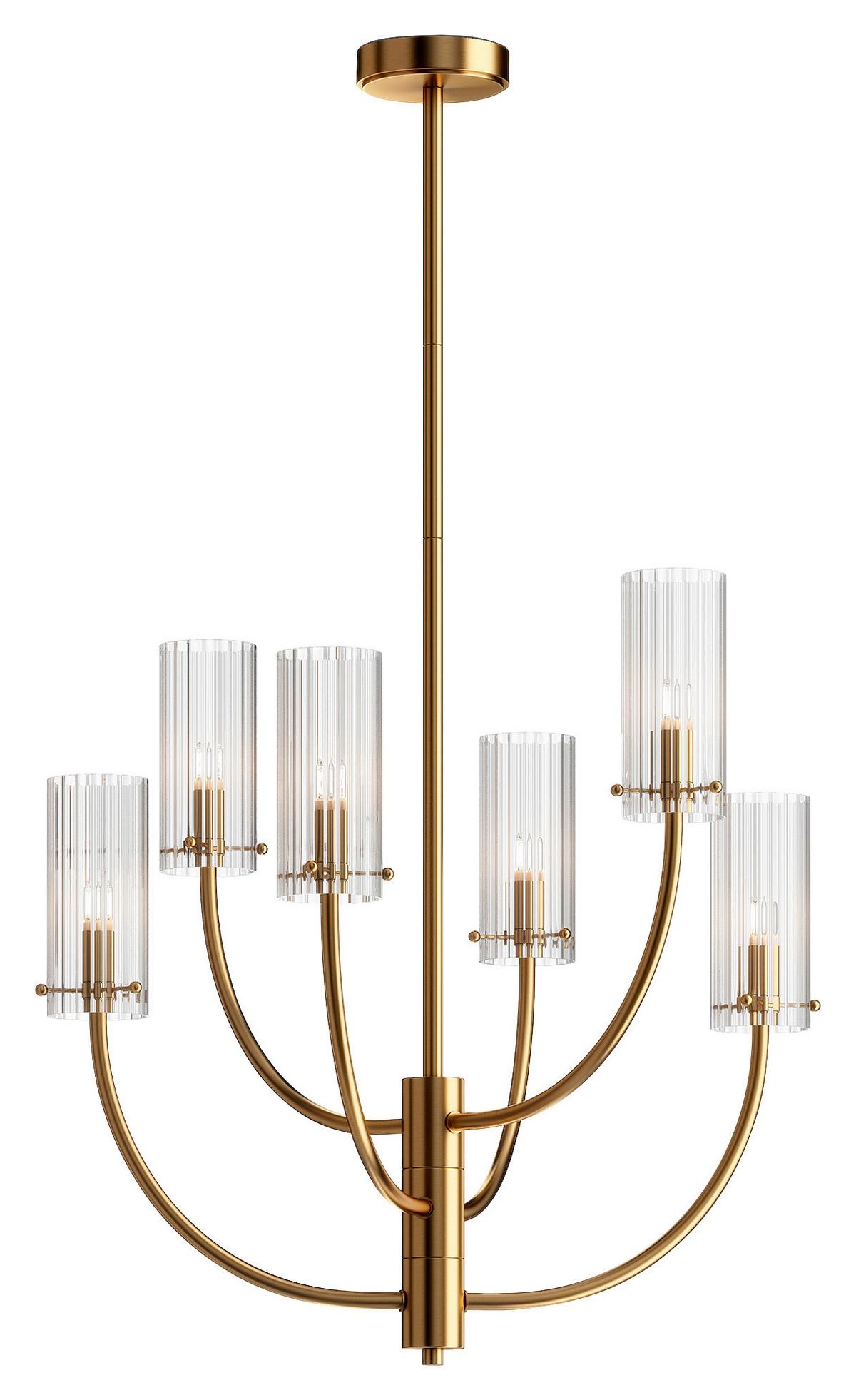 Kronleuchter Arco Messingfarben max. 40 Watt - Messingfarben, Trend, Glas/Metall (61/44,7/61cm) - MAYTONI