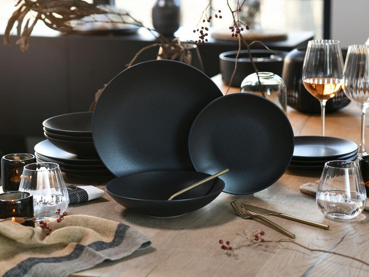 Tafelservice Soft Touch Black in Schwarz 12-teilig - Schwarz, MODERN, Keramik - Creatable
