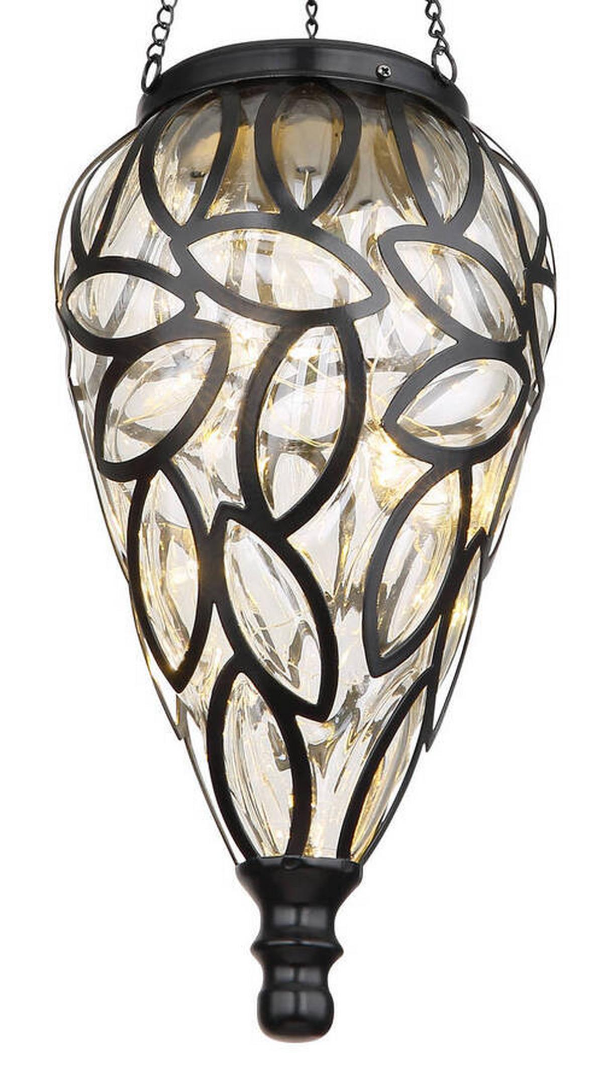 Solarna Svetilka Lantern, S Sijalko - črna/prozorno, Basics, kovina/umetna masa (13,5/50cm) - Globo