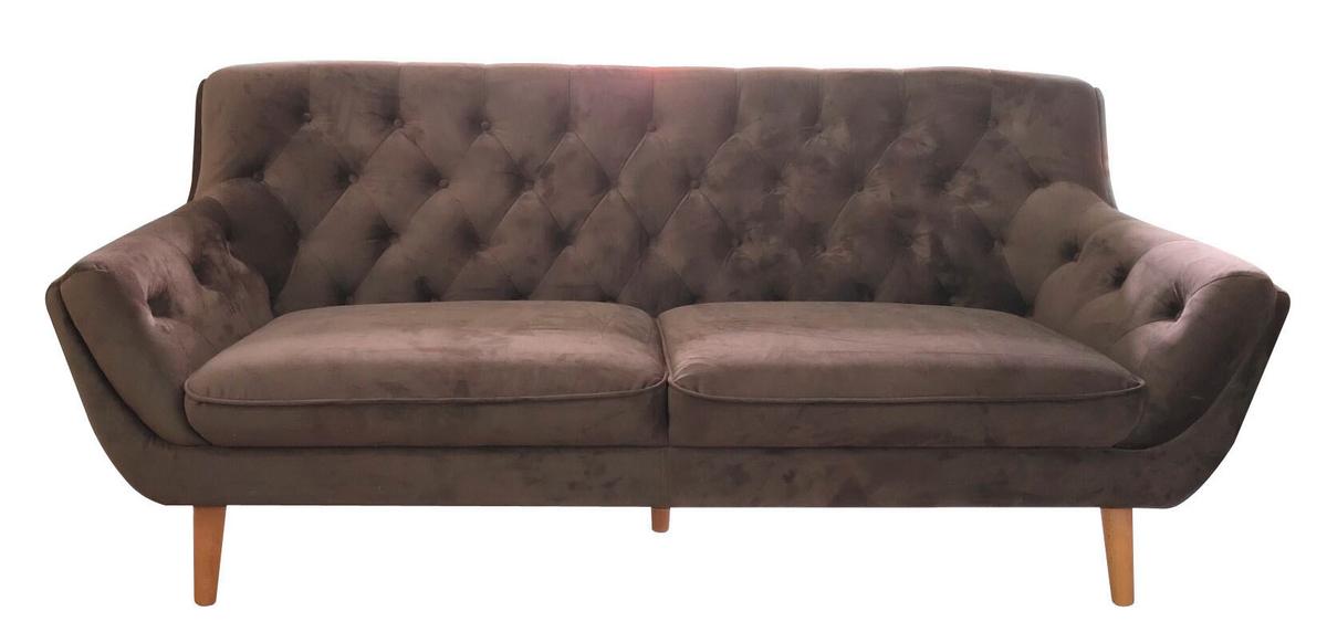 SOFA CHESTERFIELD STOCKHOLM - czarny/szary, Trend, tkanina (196/90/90cm) - Stylife