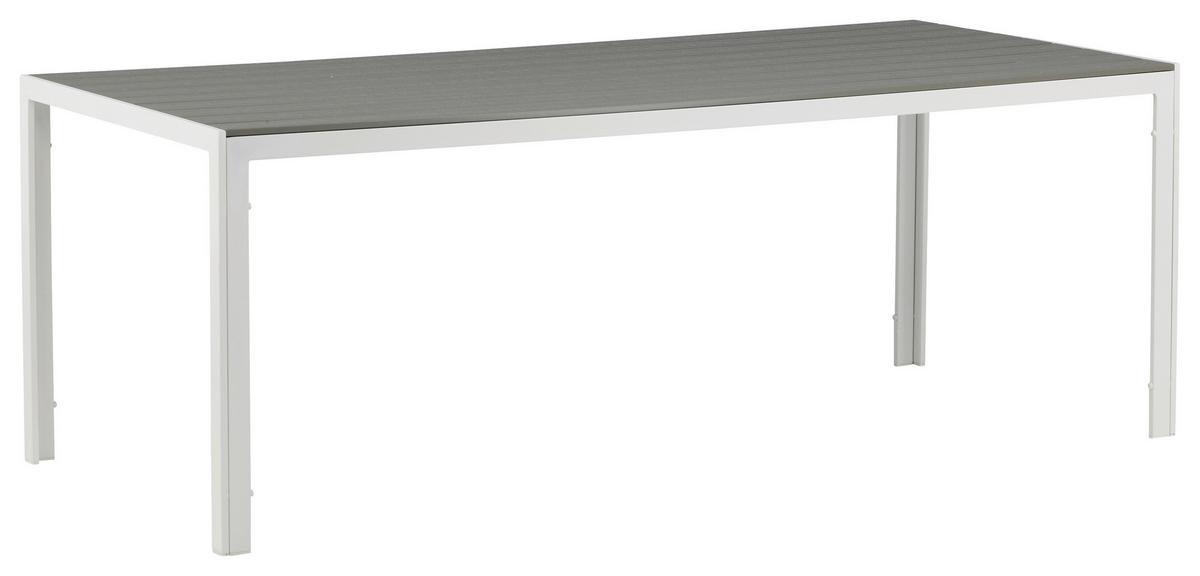 Gartentisch Break ca. 205x90x75 cm Grau/Weiß - Weiß/Grau, KONVENTIONELL, Metall (205/90/75cm) - Gardenson