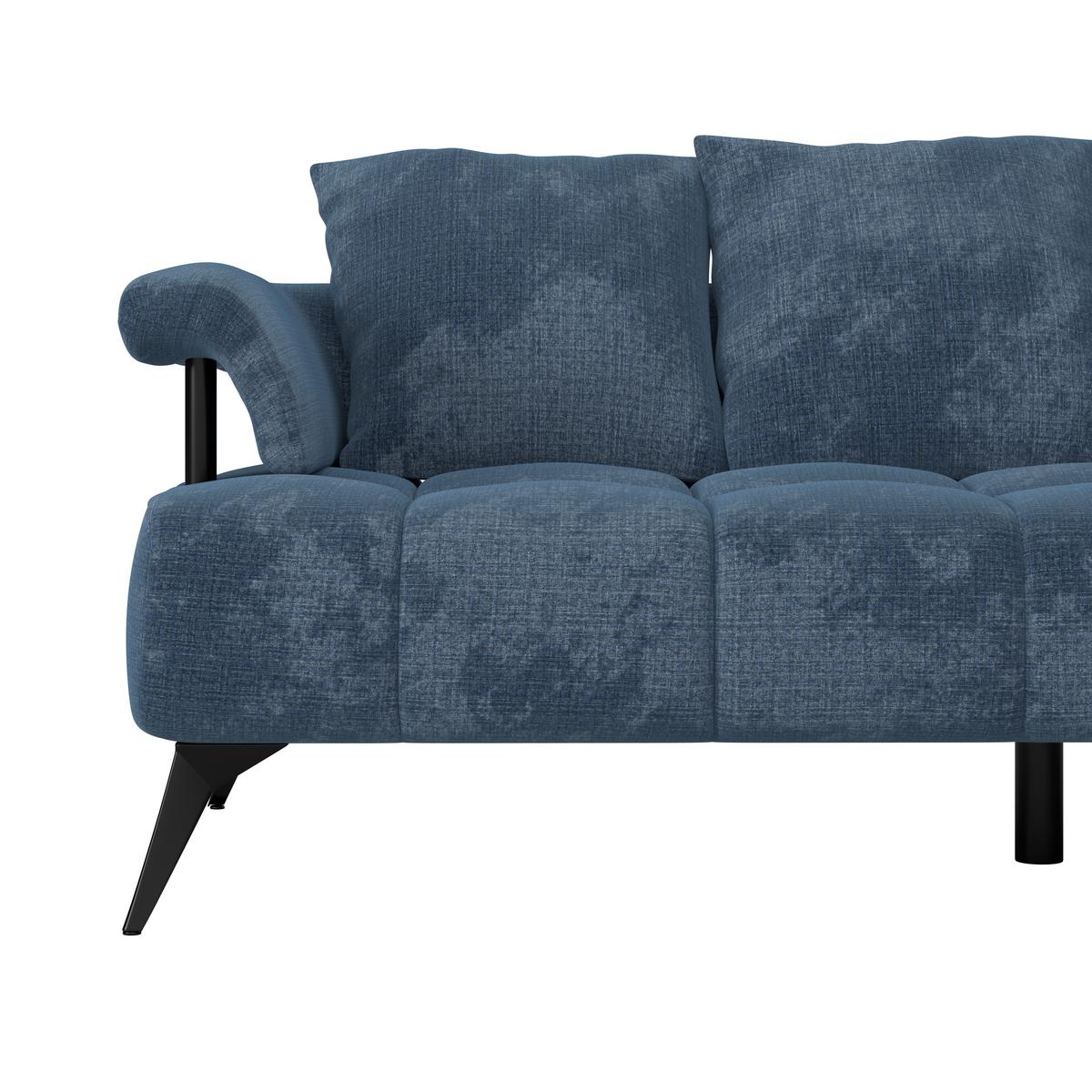 Kutna Garnitura Vanessa New - plava/crna, Moderno, tekstil/metal (297/200cm) - Modern Living