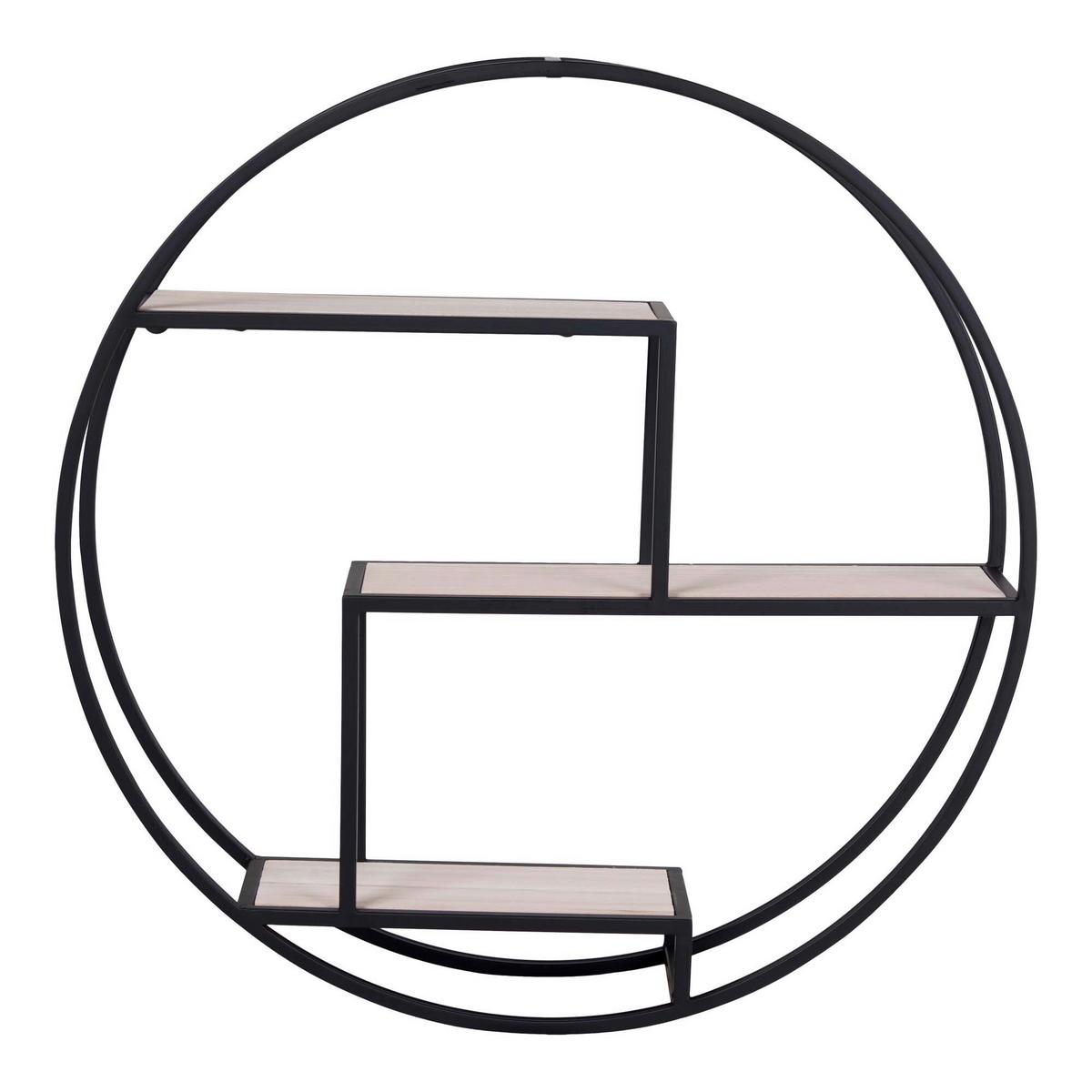 Wandregal Rotterdam Shelf Schwarz - Schwarz, Design, Metall (62/14/62cm)
