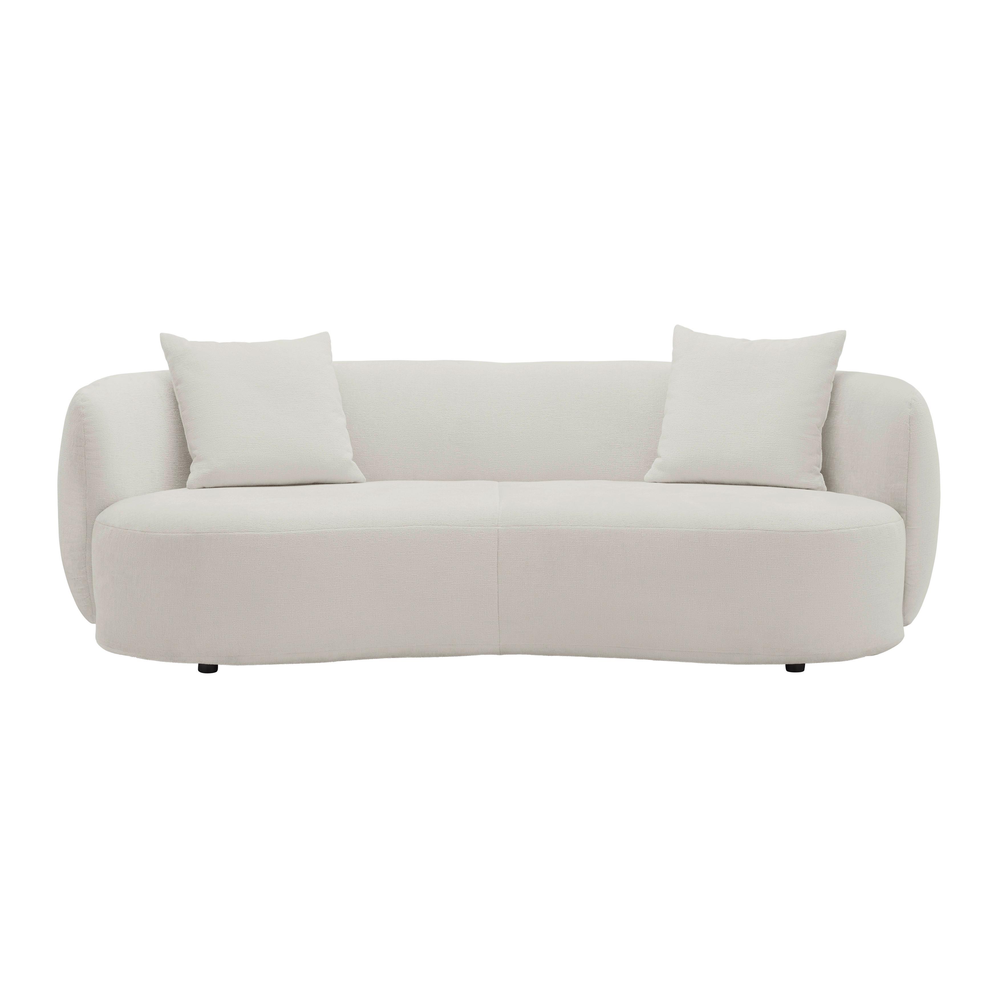 Bigsofa Leonas in Beige runde Form, inkl. 2 Kissen - Beige/Schwarz, MODERN, Kunststoff/Textil (235/72/110cm) - Premium Living