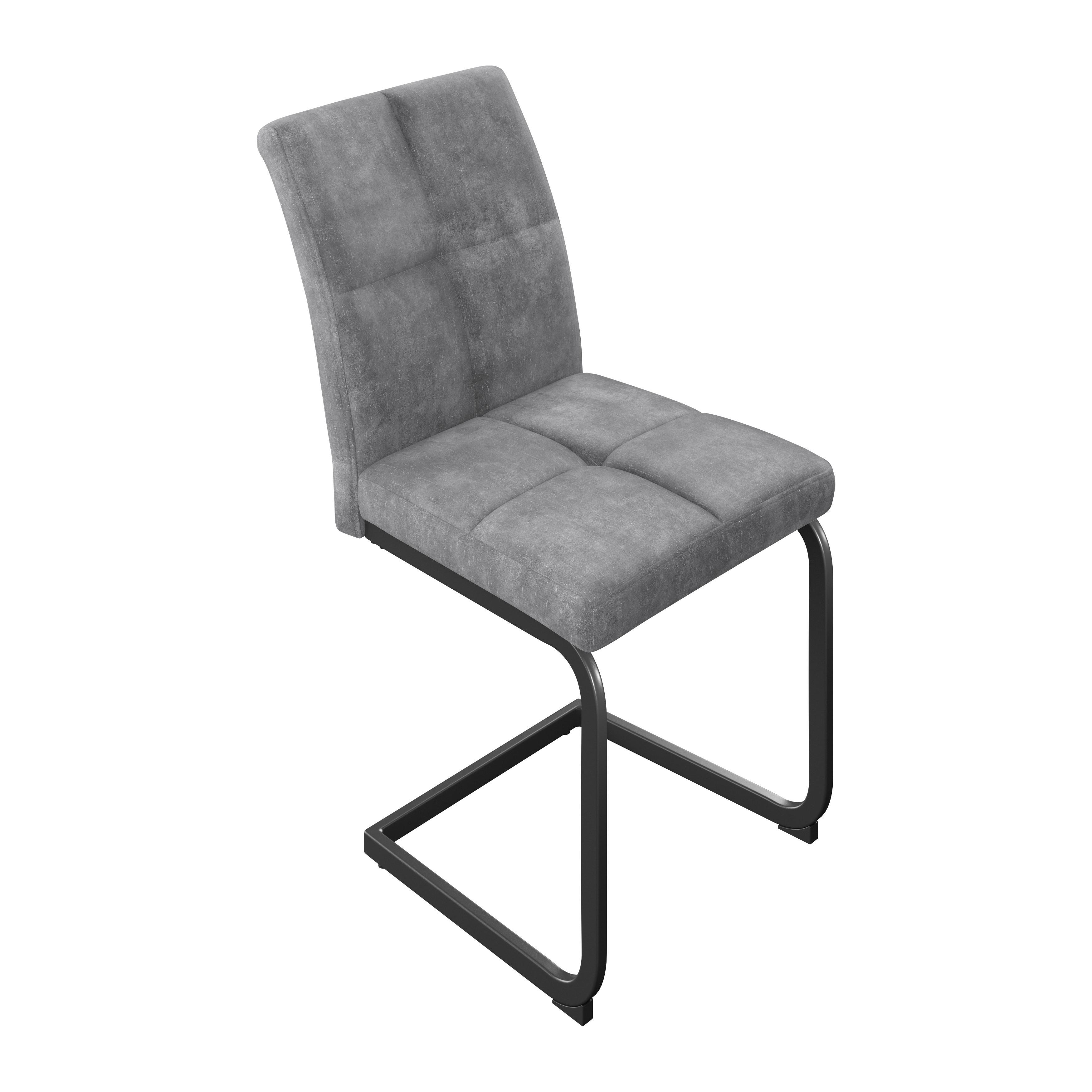 Nihajni Stol Milos, Siva - siva/črna, Moderno, kovina/tekstil (45/93/61cm)