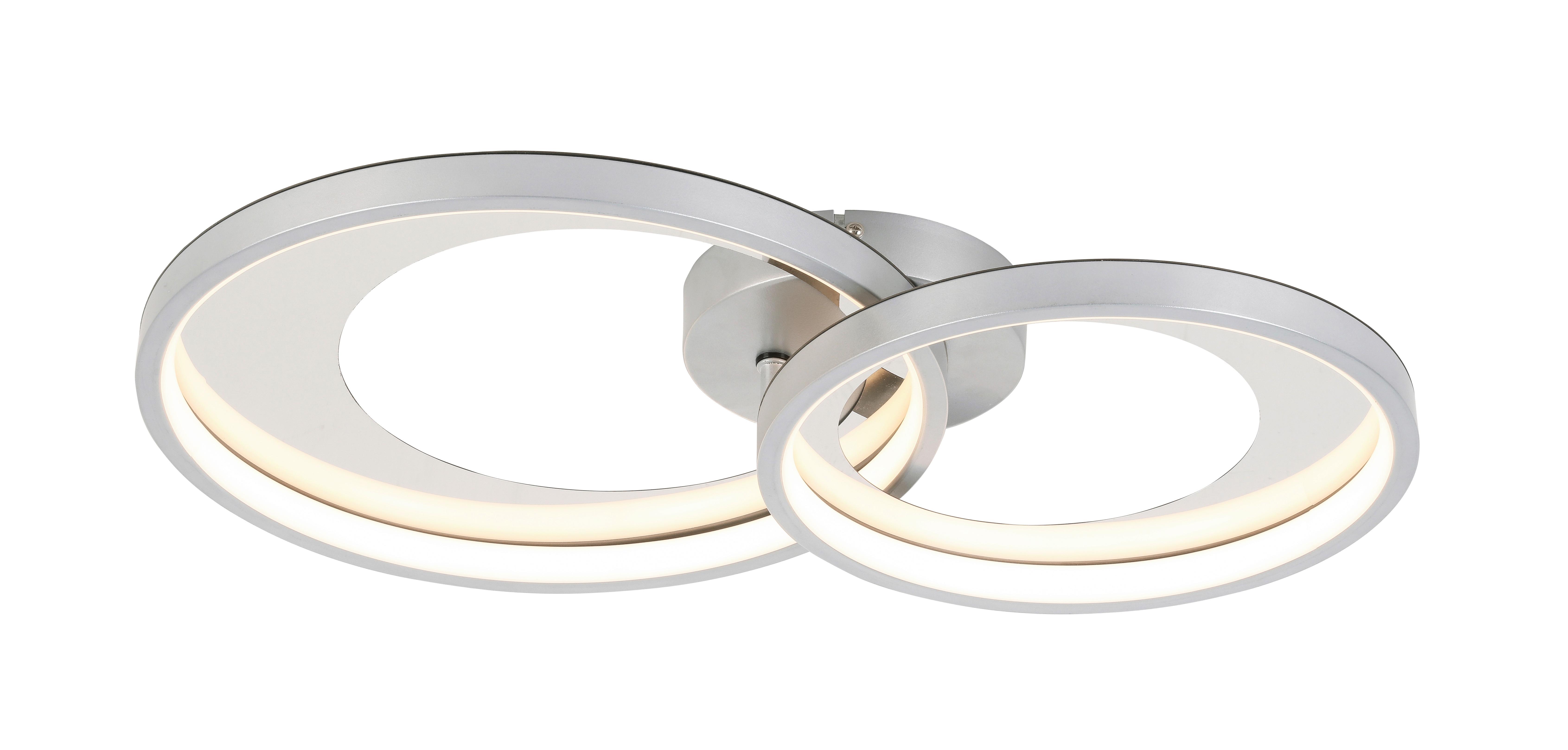 Plafonieră cu LED LUKI - argintiu/culoare crom, Modern, plastic/metal (55cm) - Modern Living