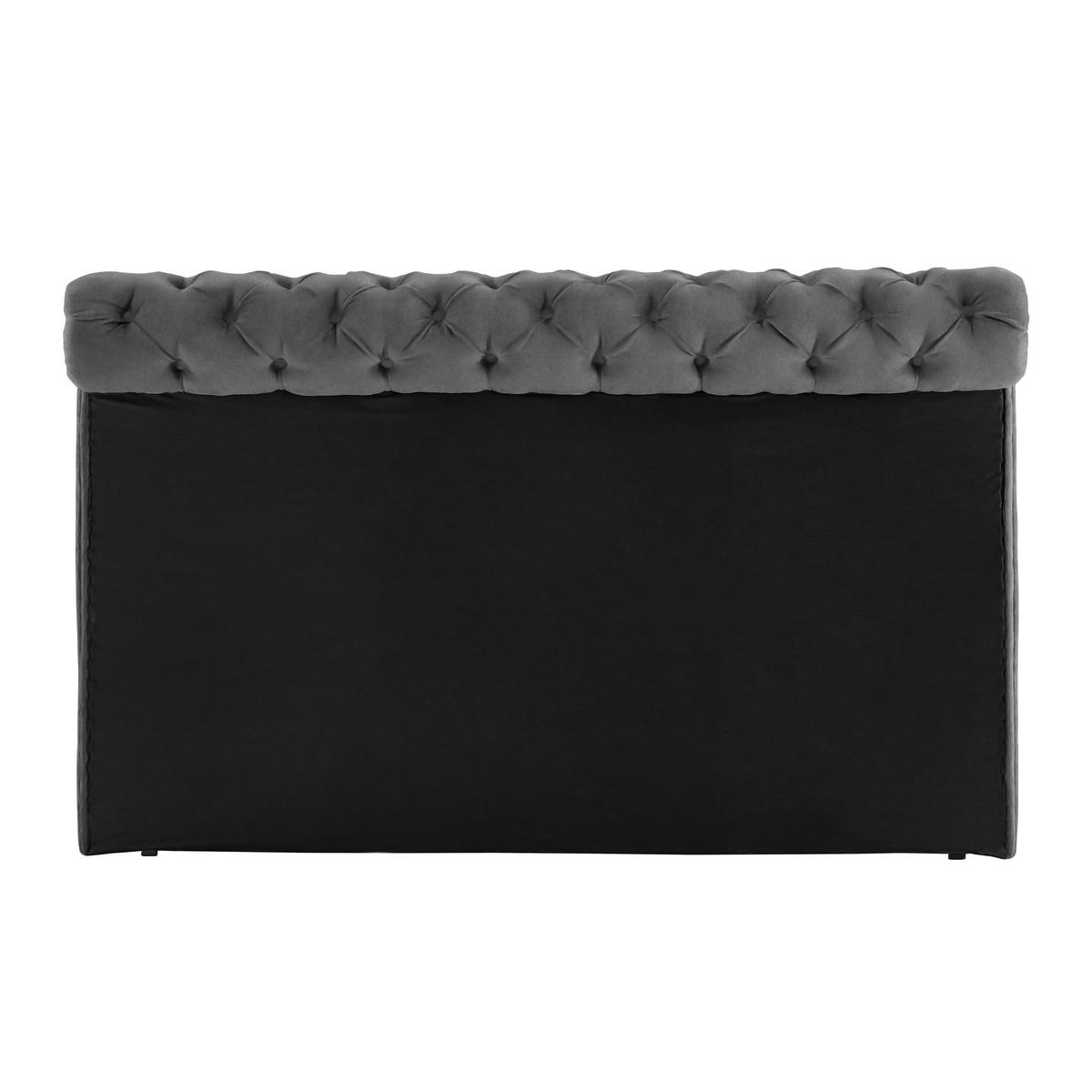 Boxspringbett Queen in Anthrazit ca. 180x200cm - Chromfarben/Anthrazit, KONVENTIONELL, Textil (180/200cm) - Premium Living