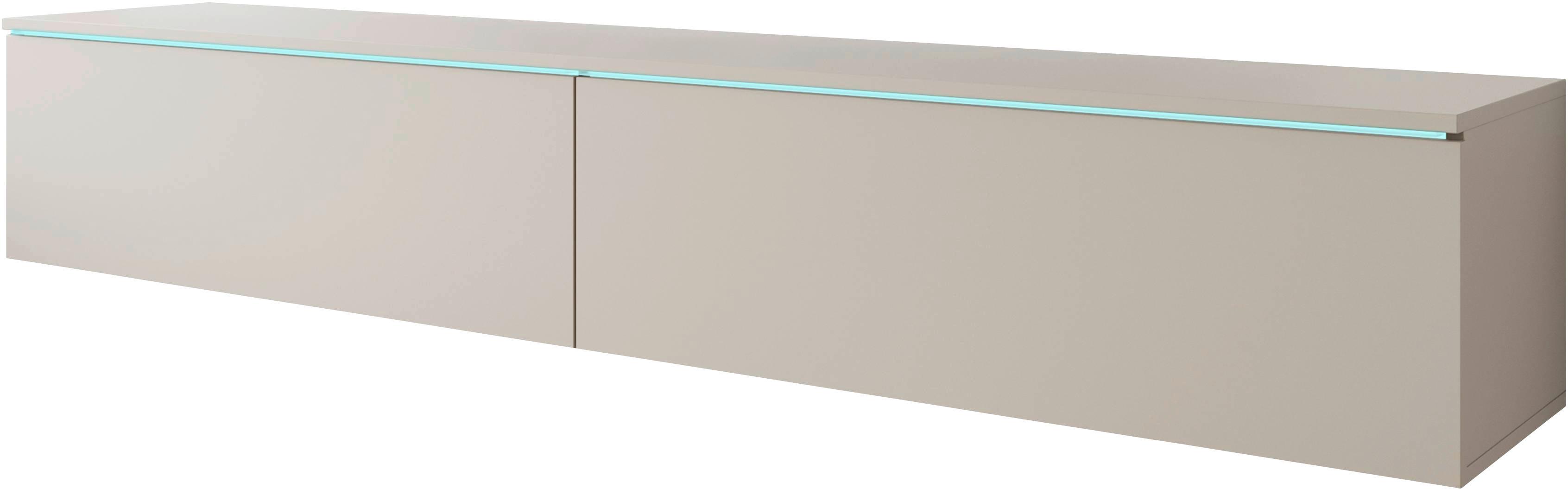 Komoda Lowa - kašmir/siva, Trend, drvni materijal/plastika (180/30/33cm) - P & B